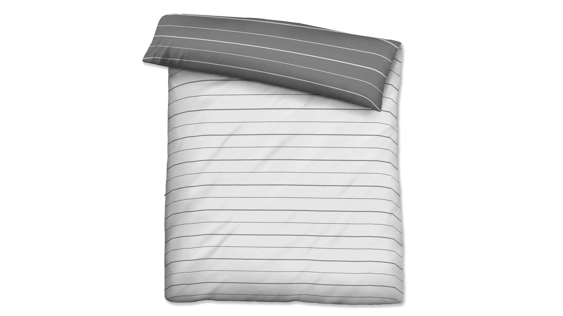 Bettbezug Biberna aus Stoff in Grau biberna Mako-Satin Bettdeckenbezug Streifen Mix & Match sturm- und hellgraue Streifen – ca. 200 x 200 cm