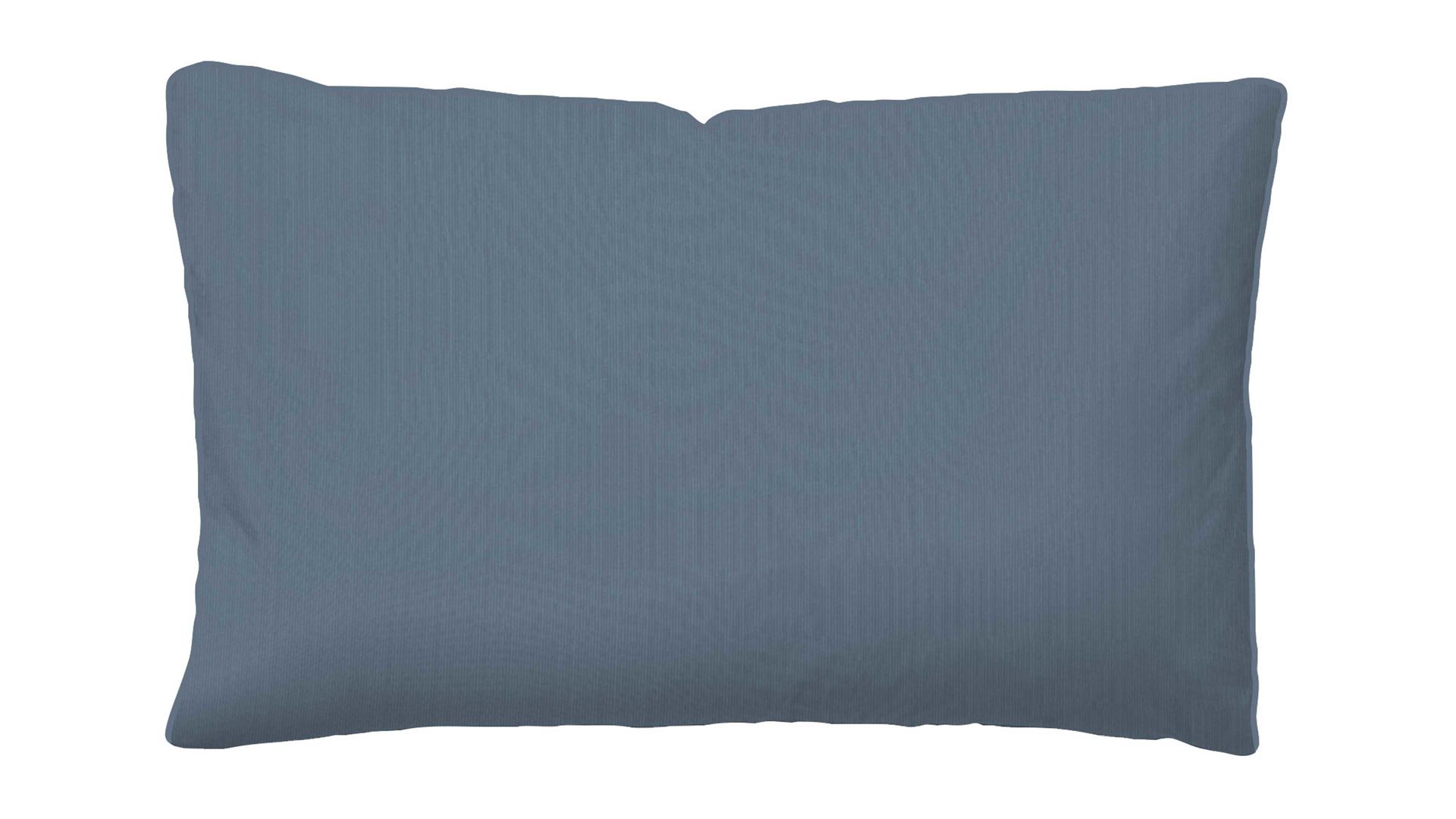 Kissenbezug /-hülle Biberna schmänk aus Stoff in Blau TOM TAILOR Satin-Kopfkissenbezug Zarte Streifen jeansblaues & blaues Uni – ca. 40 x 80 cm