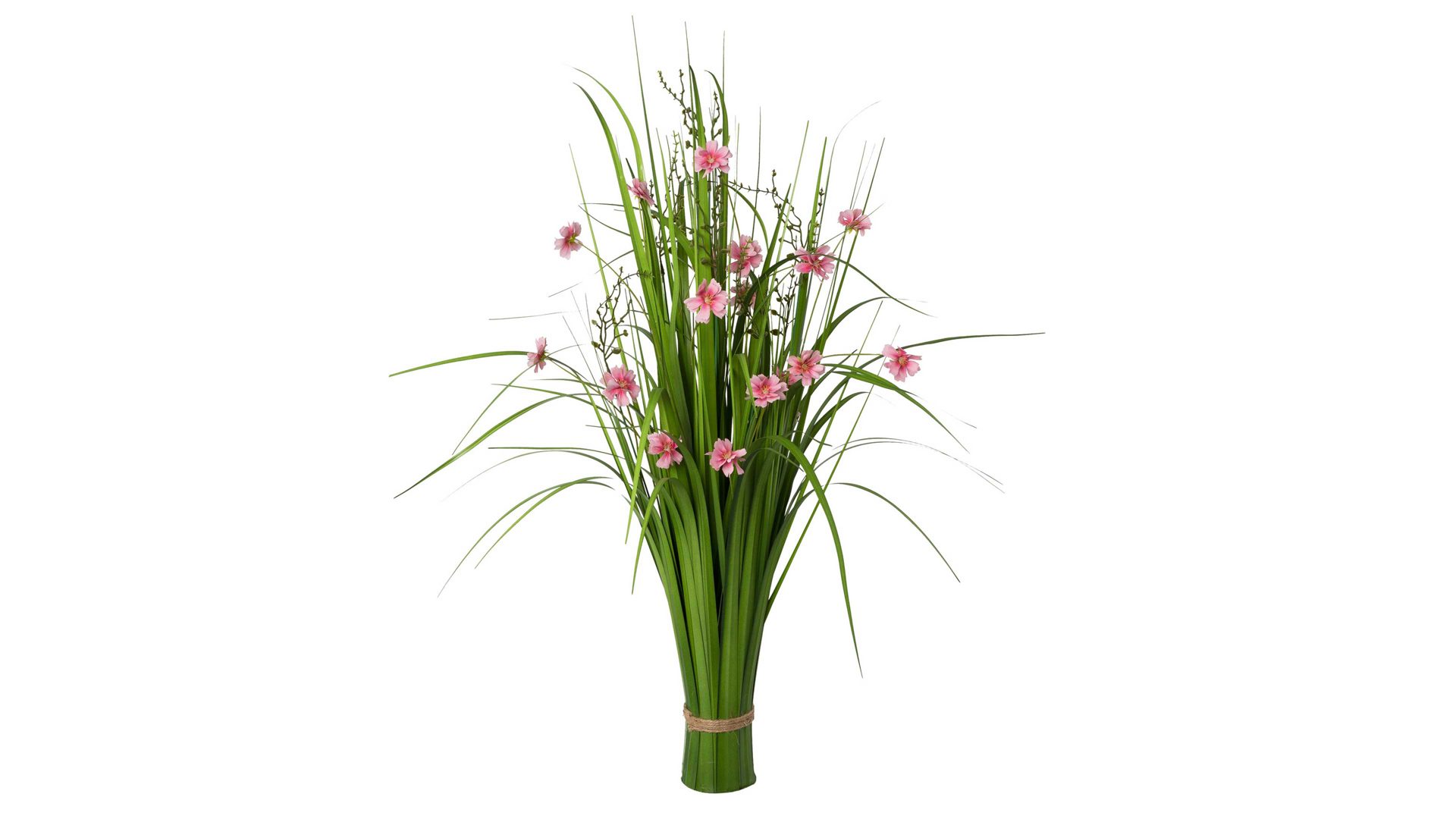 Pflanze Gasper gmbh aus Stoff in Pink Grasbusch mit Cosmeablüten rosafarbene Textilblüten & Gras – Höhe ca. 86 cm