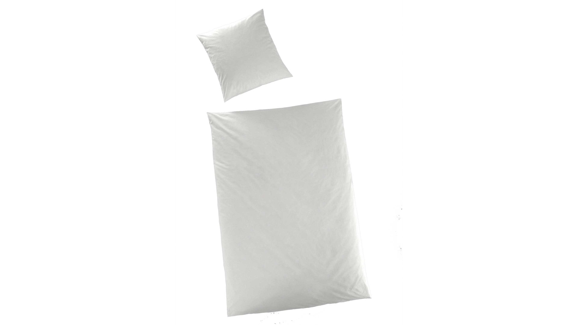 Bettwäsche-Set H.g. hahn haustextilien aus Stoff in Weiß HAHN Luxus-Satin-Bettwäsche Sempre weißer Baumwollsatin - zweiteilig, ca. 155 x 200 cm