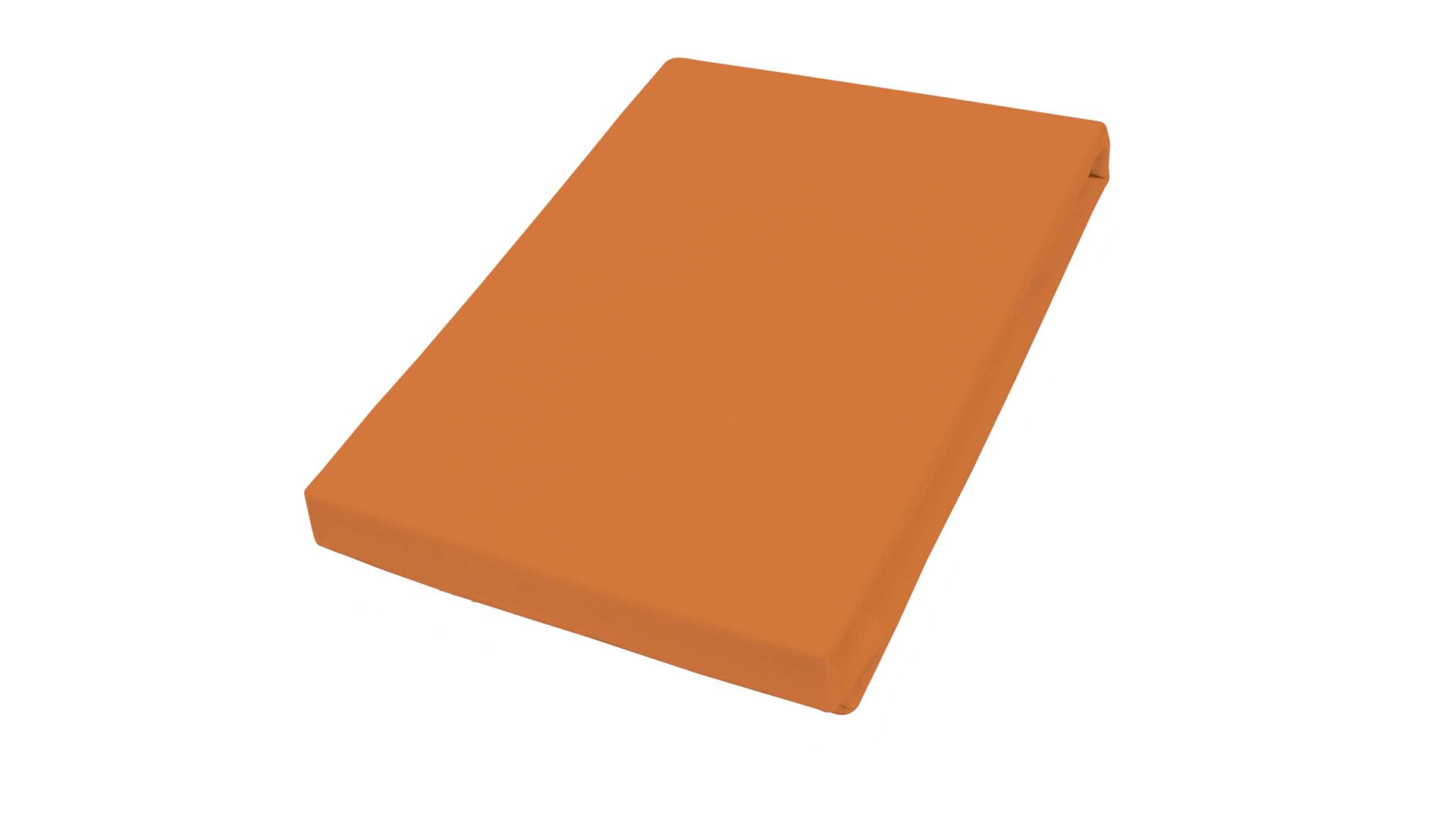 Spannbettlaken H.g. hahn haustextilien aus Stoff in Orange HAHN Satin-Spannbettlaken orangefarbener Baumwollsatin - ca. 150 x 200 cm