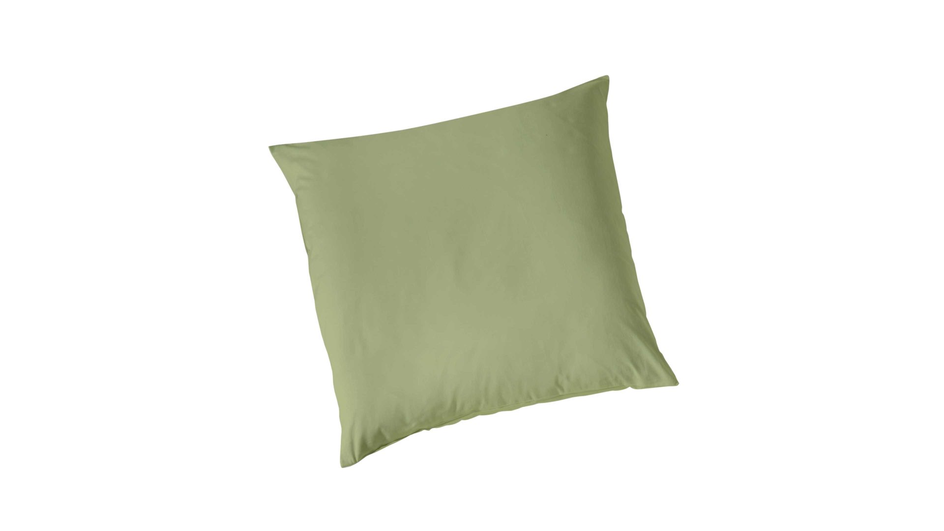 Kissenbezug /-hülle H.g. hahn haustextilien aus Stoff in Grün HAHN Luxus-Satin-Kopfkissenbezug Sempre khakifarbener Baumwollsatin – ca. 40 x 40 cm