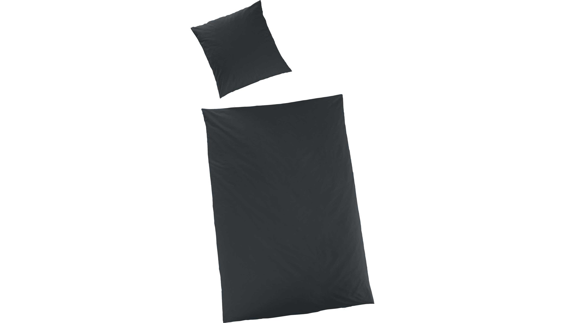 Bettwäsche-Set H.g. hahn haustextilien aus Stoff in Schwarz HAHN Luxus-Satin-Bettwäsche Sempre schwarzer Baumwollsatin – zweiteilig, ca. 155 x 220 cm