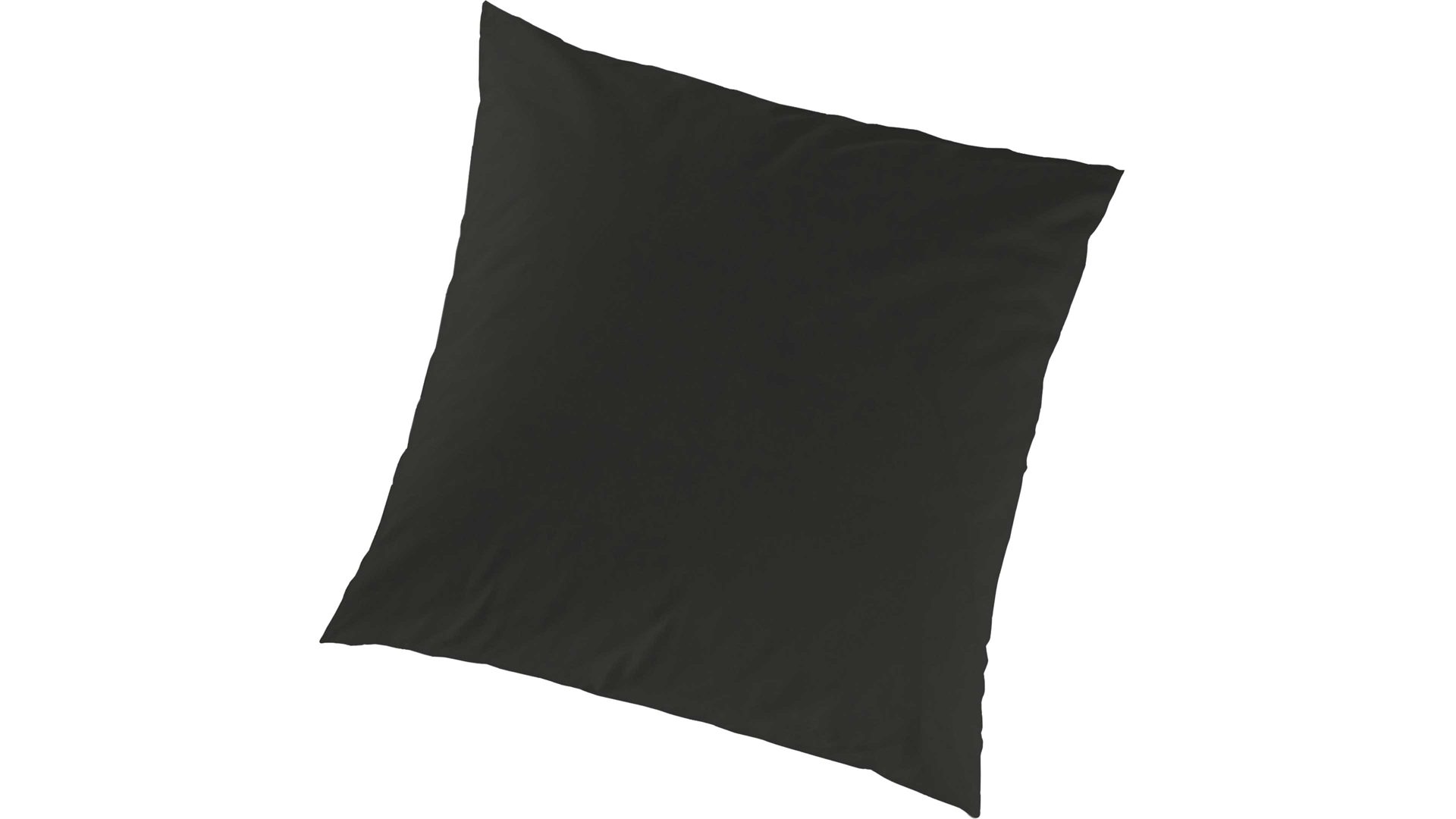 Kissenbezug /-hülle H.g. hahn haustextilien aus Stoff in Schwarz HAHN Luxus-Satin-Kopfkissenbezug Sempre schwarzer Baumwollsatin – ca. 80 x 80 cm