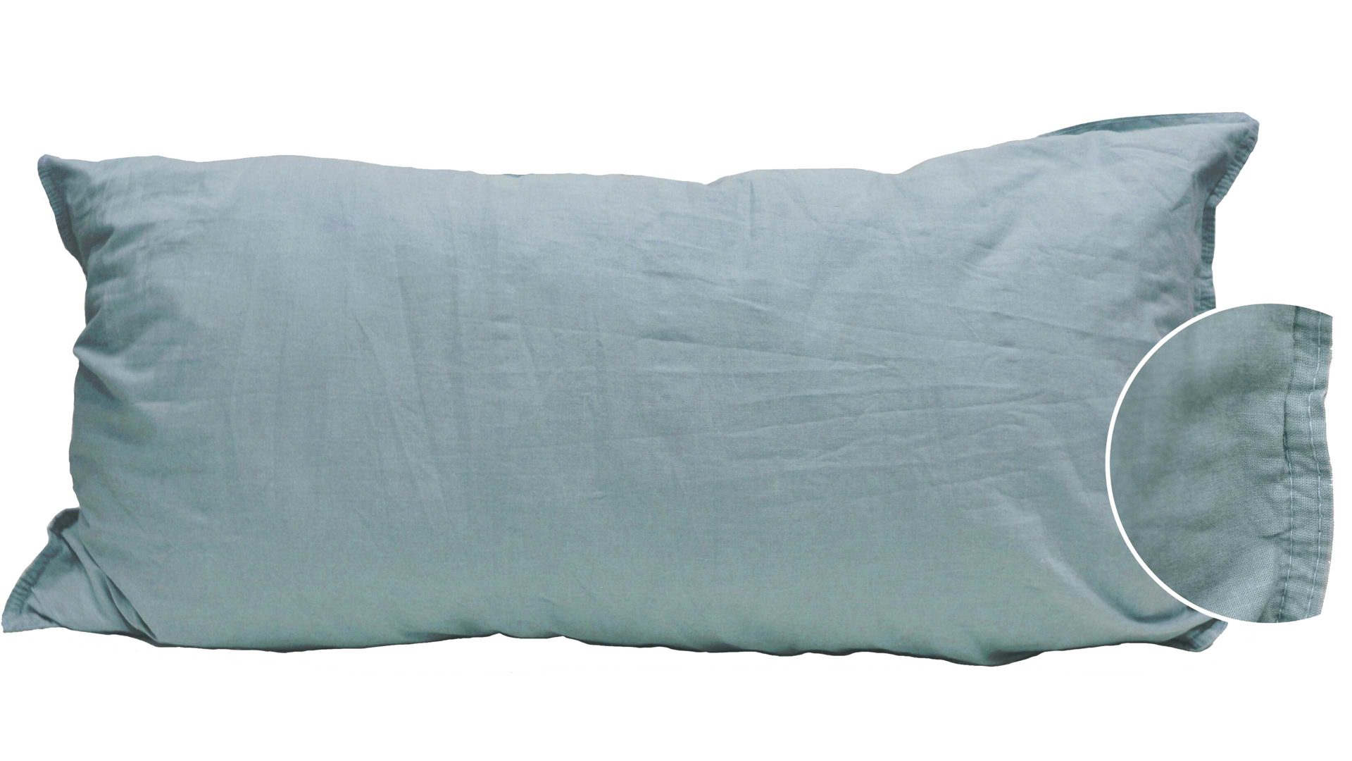 Kissenbezug /-hülle H.g. hahn haustextilien aus Stoff in Grün Kissenbezug Stone Washed flaschengrüne Baumwolle – ca. 40 x 80 cm