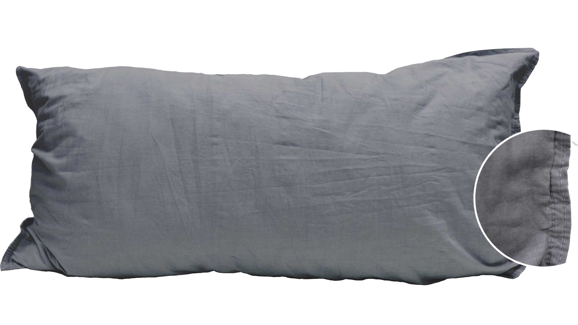 Kissenbezug /-hülle H.g. hahn haustextilien aus Stoff in Anthrazit HAHN Kissenbezug Stone Washed anthrazitfarbene Baumwolle – ca. 40 x 80 cm