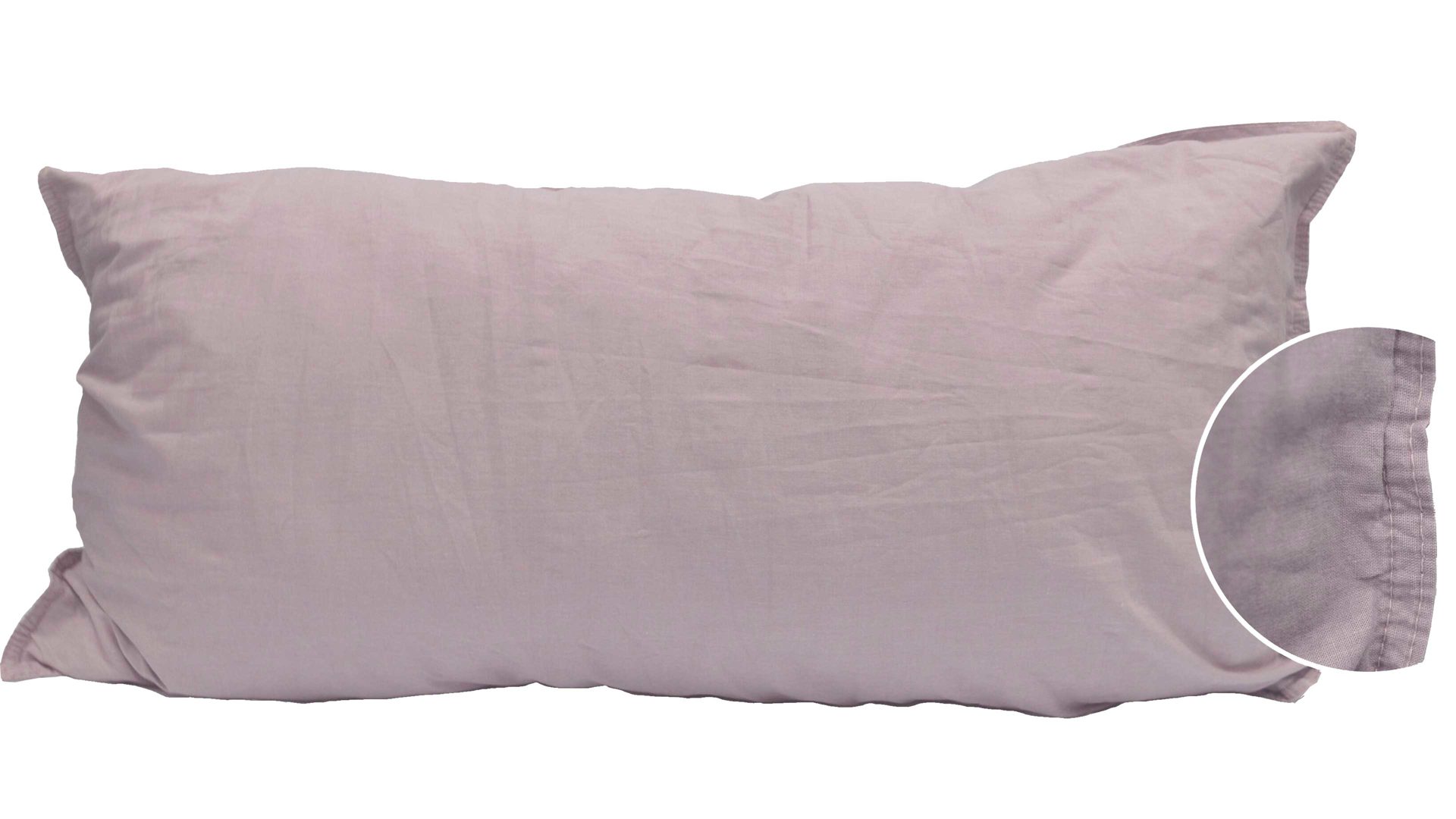 Kissenbezug /-hülle H.g. hahn haustextilien aus Stoff in Pink Kissenbezug Stone Washed altrosafarbene Baumwolle – ca. 40 x 80 cm