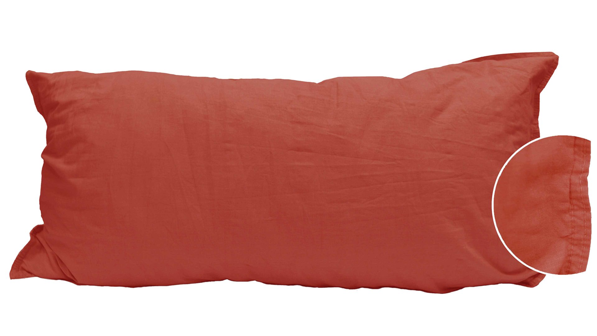 Kissenbezug /-hülle Interliving BEST BUDDYS! aus Stoff in Orange Interliving BEST BUDDYS! Kissenbezug Stone Washed sienafarbene Baumwolle – ca. 40 x 80 cm