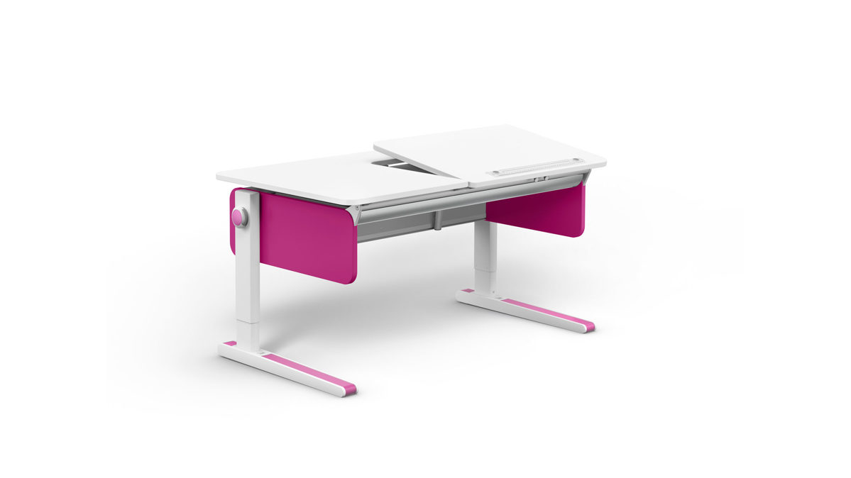 Schreibtisch Moll aus Holz in Pink Weiß Moll Champion right up Schreibtisch Kinderschreibtisch Pink - Weiss