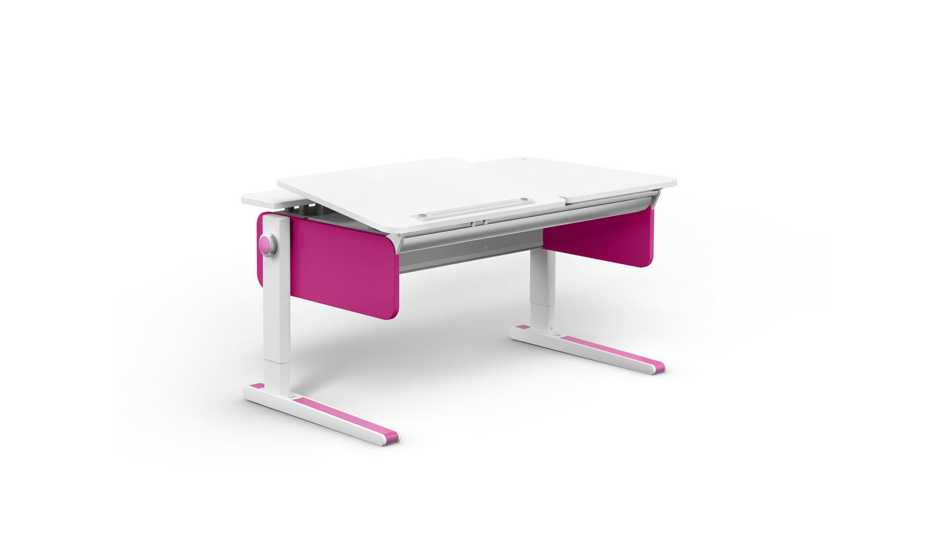 Schreibtisch Moll aus Holz in Pink Weiß Moll Champion left up Schreibtisch Kinderschreibtisch Pink - Weiss