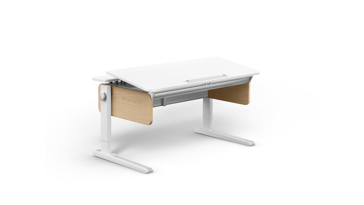 Schreibtisch Moll aus Holz in Holzfarben Weiß Moll Champion front up Schreibtisch Kinderschreibtisch Eiche - Weiss