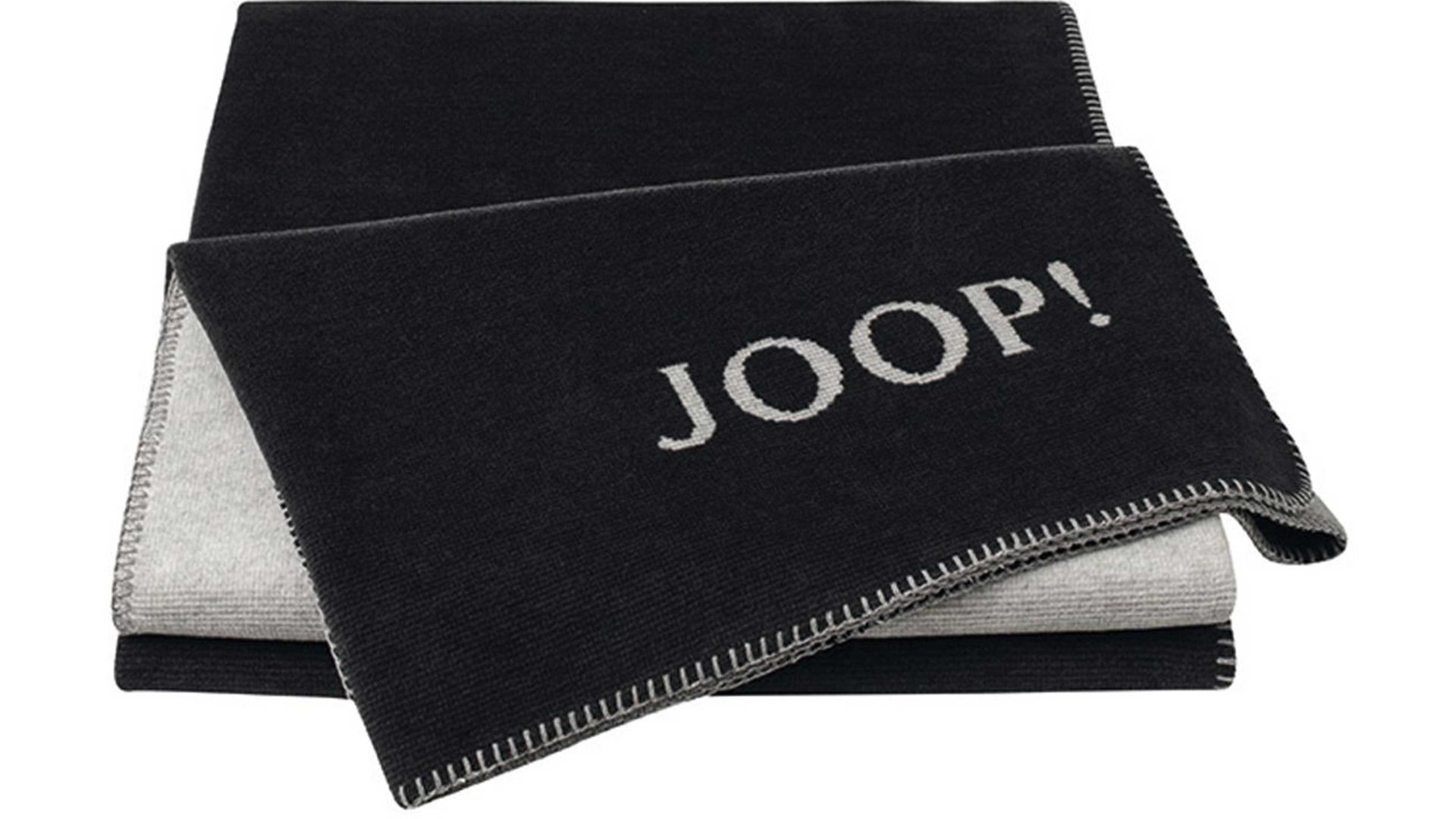Wohndecke Biederlack® aus Stoff in Anthrazit JOOP! Wohndecke Melange Doubleface Anthrazit & Silber – ca. 150 x 200 cm