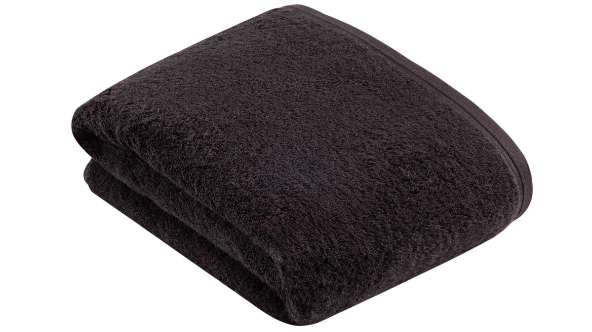 Badehandtuch Vossen aus Naturfaser in Anthrazit VOSSEN® Handtuchserie Vegan Life – Badetuch anthrazitfarbener Baumwoll-Frottee – ca. 100 x 150 cm
