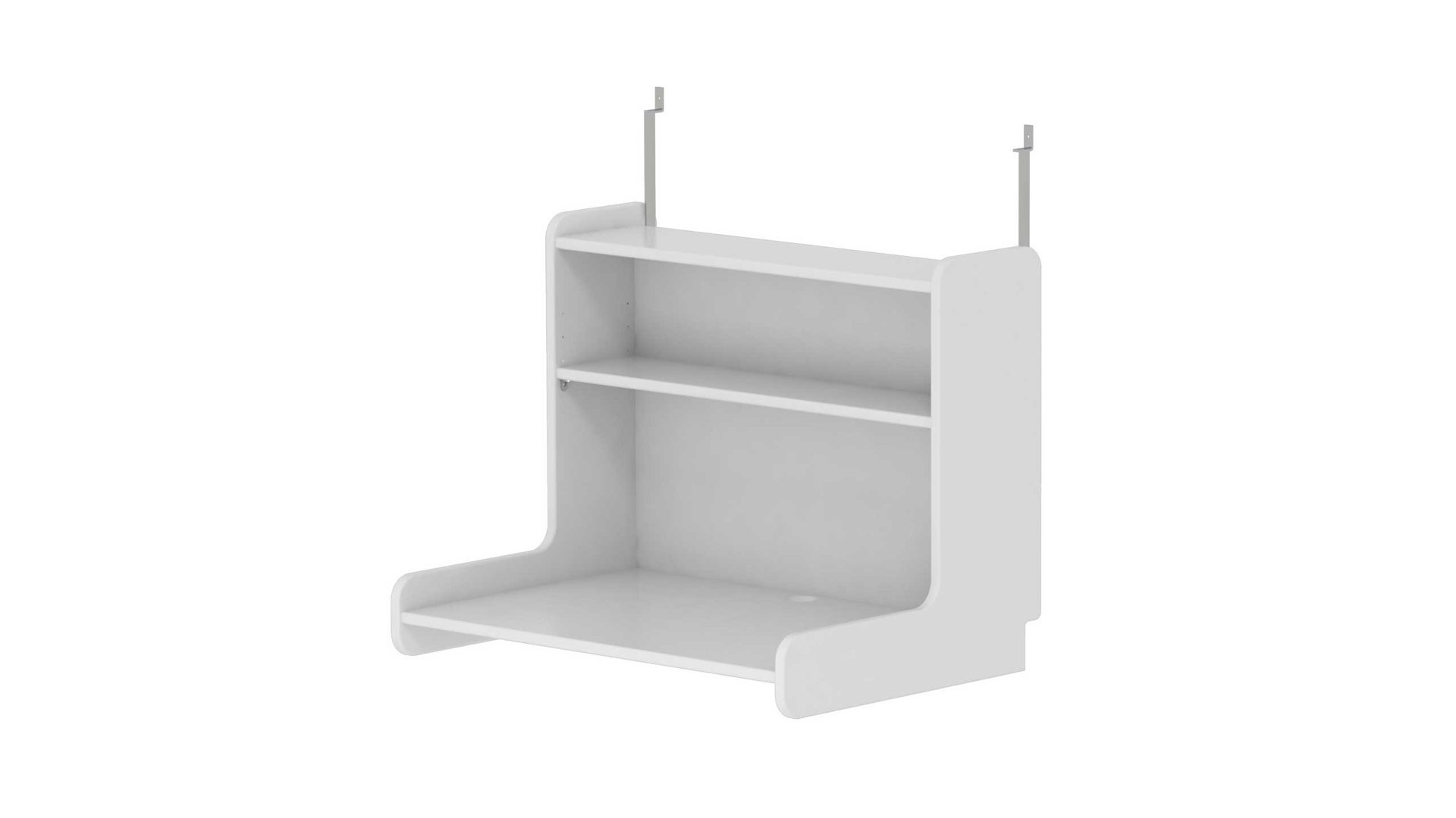 Tischplatte Flexa aus Holz in Weiß FLEXA ClickOn Hängeschreibtisch  für White Hochbetten, weiße Lackoberflächen – Höhe ca. 56 cm