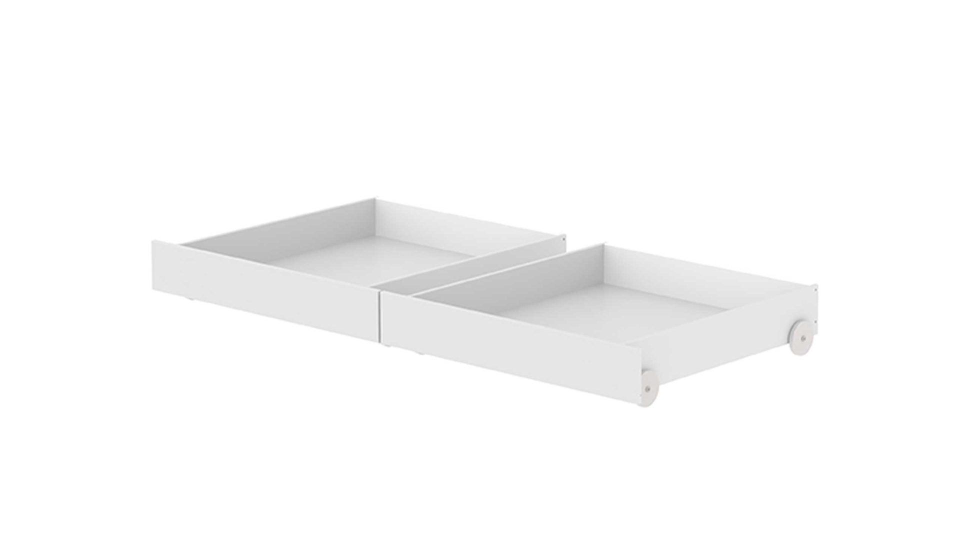 Einzelbett Flexa aus Holz in Weiß FLEXA White 2 Schubladen - Länge 98 cm für White Einzelbett, weiß