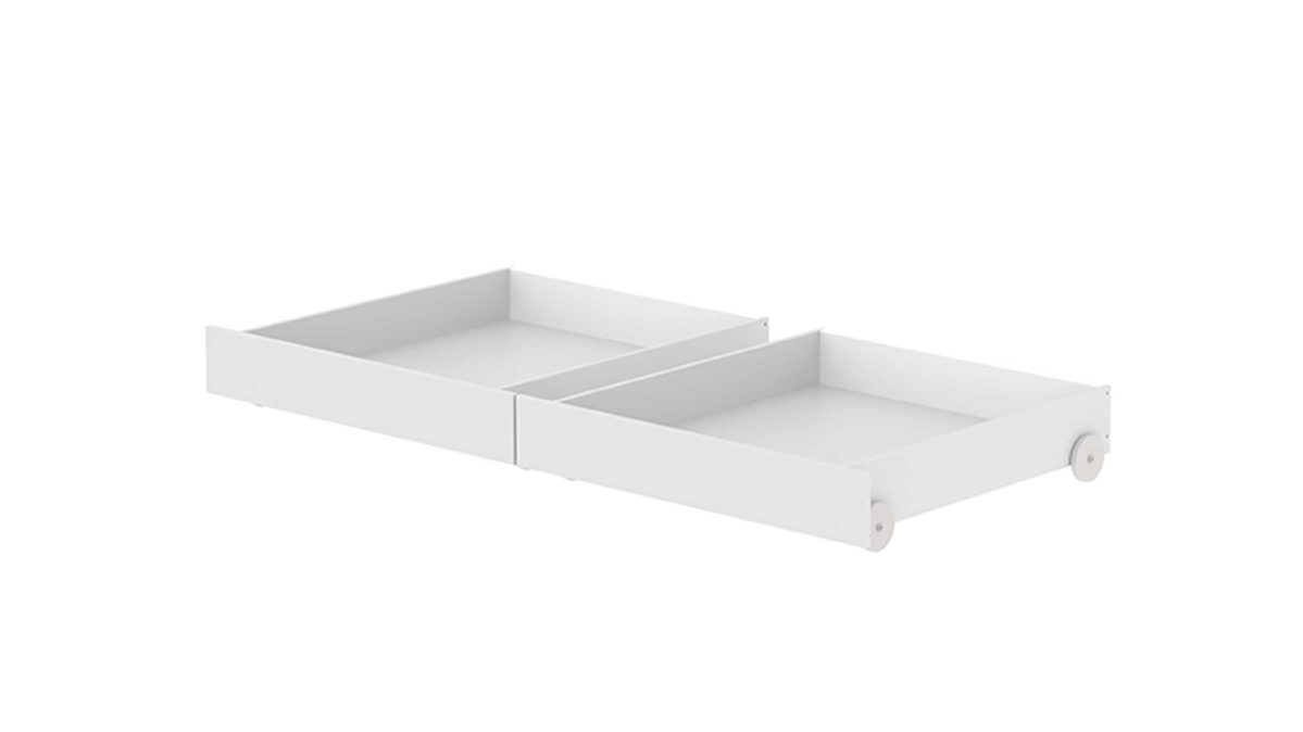 Einzelbett Flexa aus Holz in Weiß FLEXA White 2 Schubladen - Länge 93 cm für White Einzelbett, weiß