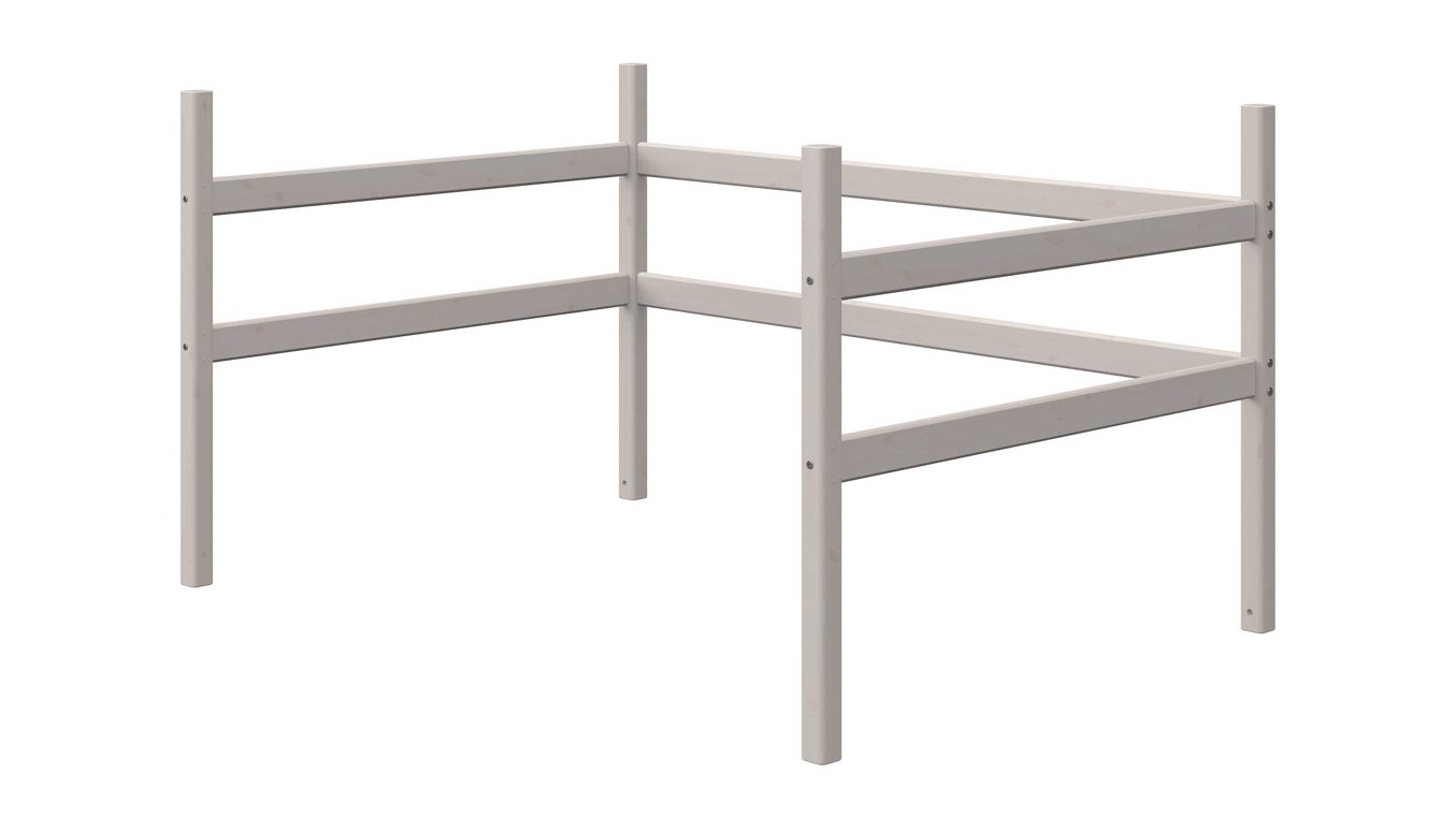 Einzelbett Flexa aus Holz in Grau FLEXA Classic Pfosten  für 140 cm breites Hochbett, Kiefer grau lasiert