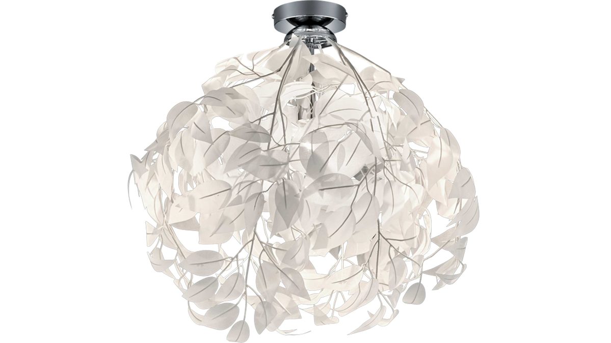 Deckenleuchte Reality leuchten aus Kunststoff in Weiß Deckenleuchte Leavy bzw. Deckenlampe Weiß & Chrom - Durchmesser ca. 38 cm