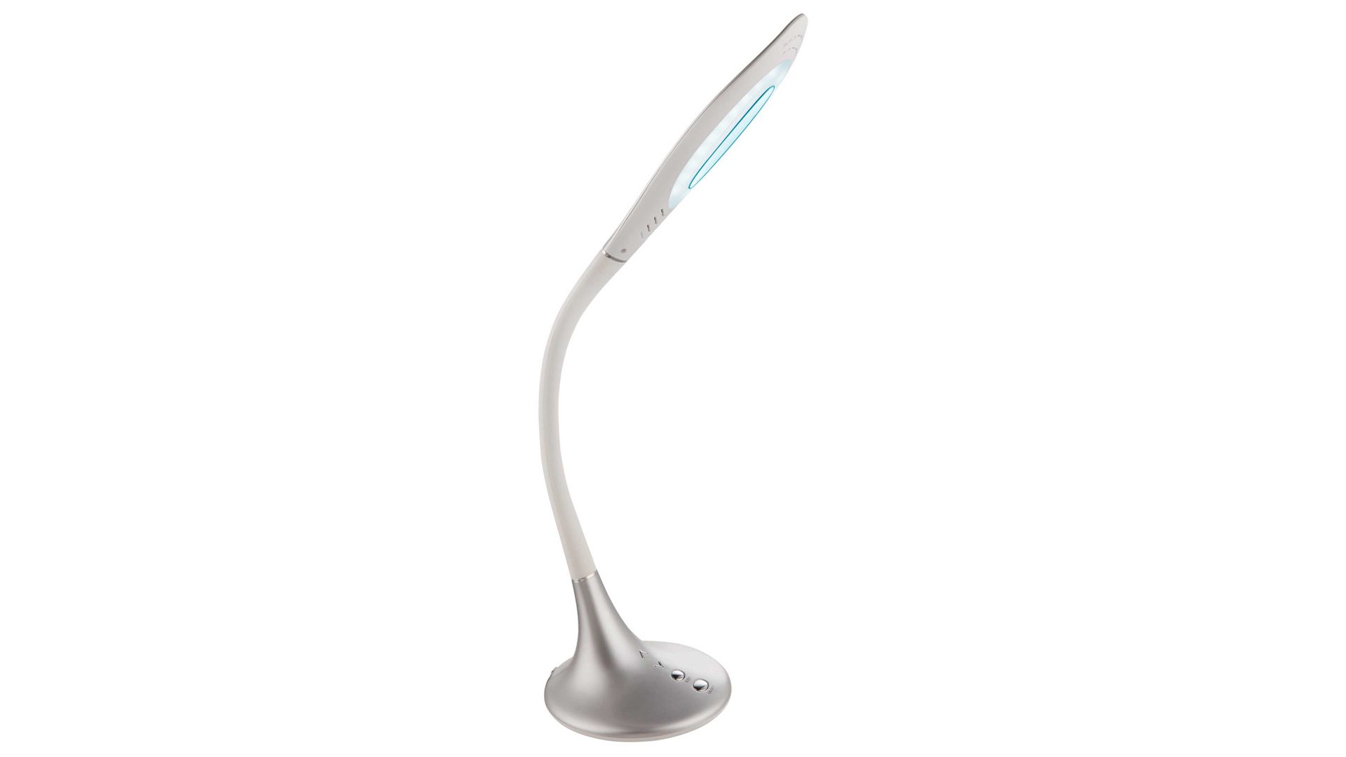 Tischleuchte Globo lighting aus Kunststoff in Metallfarben GLOBO LED-Schreibtischleuchte Pattaya - LED-Schreibtischlampe Silber & Weiß – Höhe ca. 79 cm