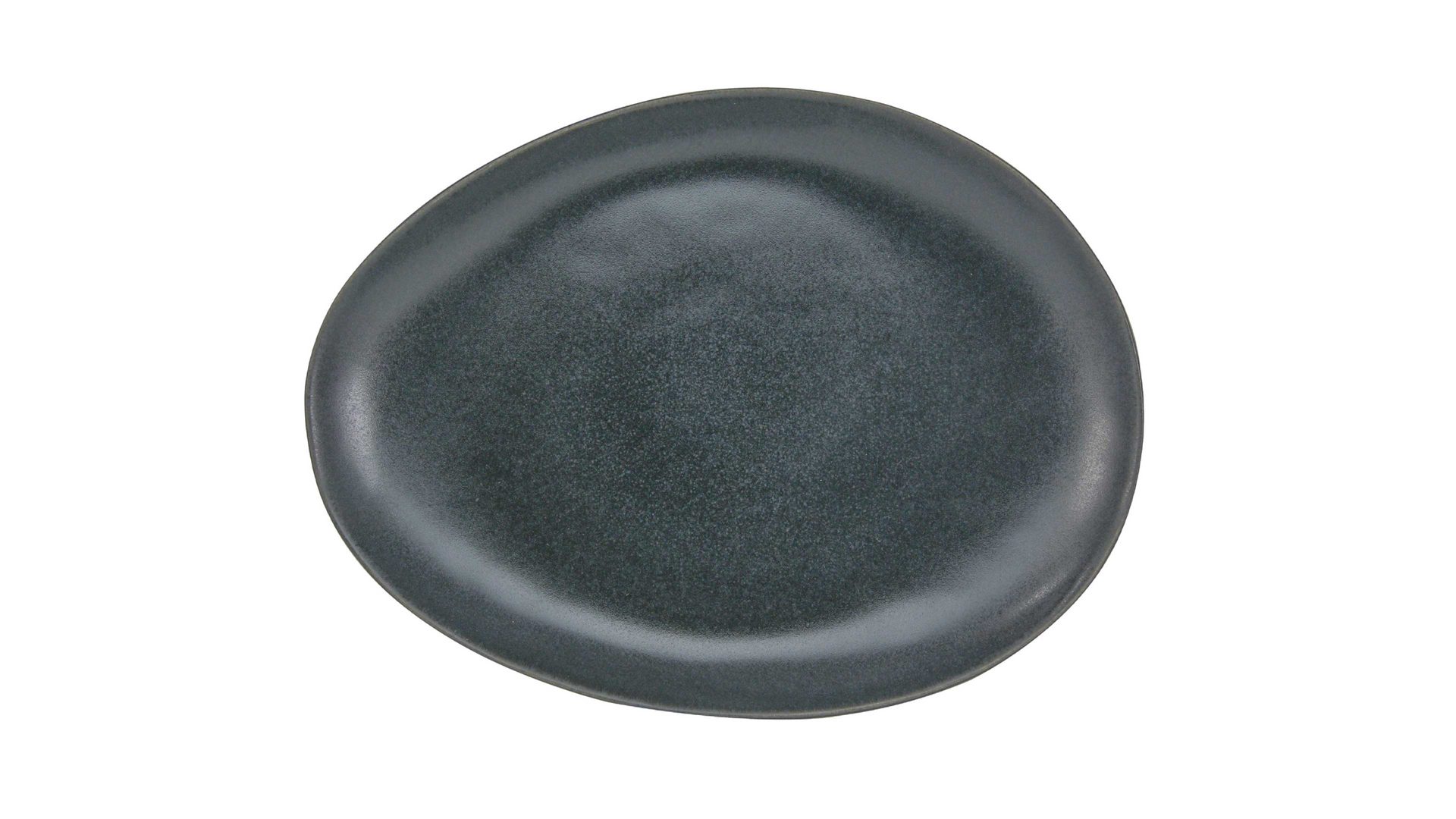 Kuchenteller Creatable aus Steinzeug in Schwarz CREATABLE Pietra – Dessertteller schwarzes Steinzeug – ca. 17 x 22 cm