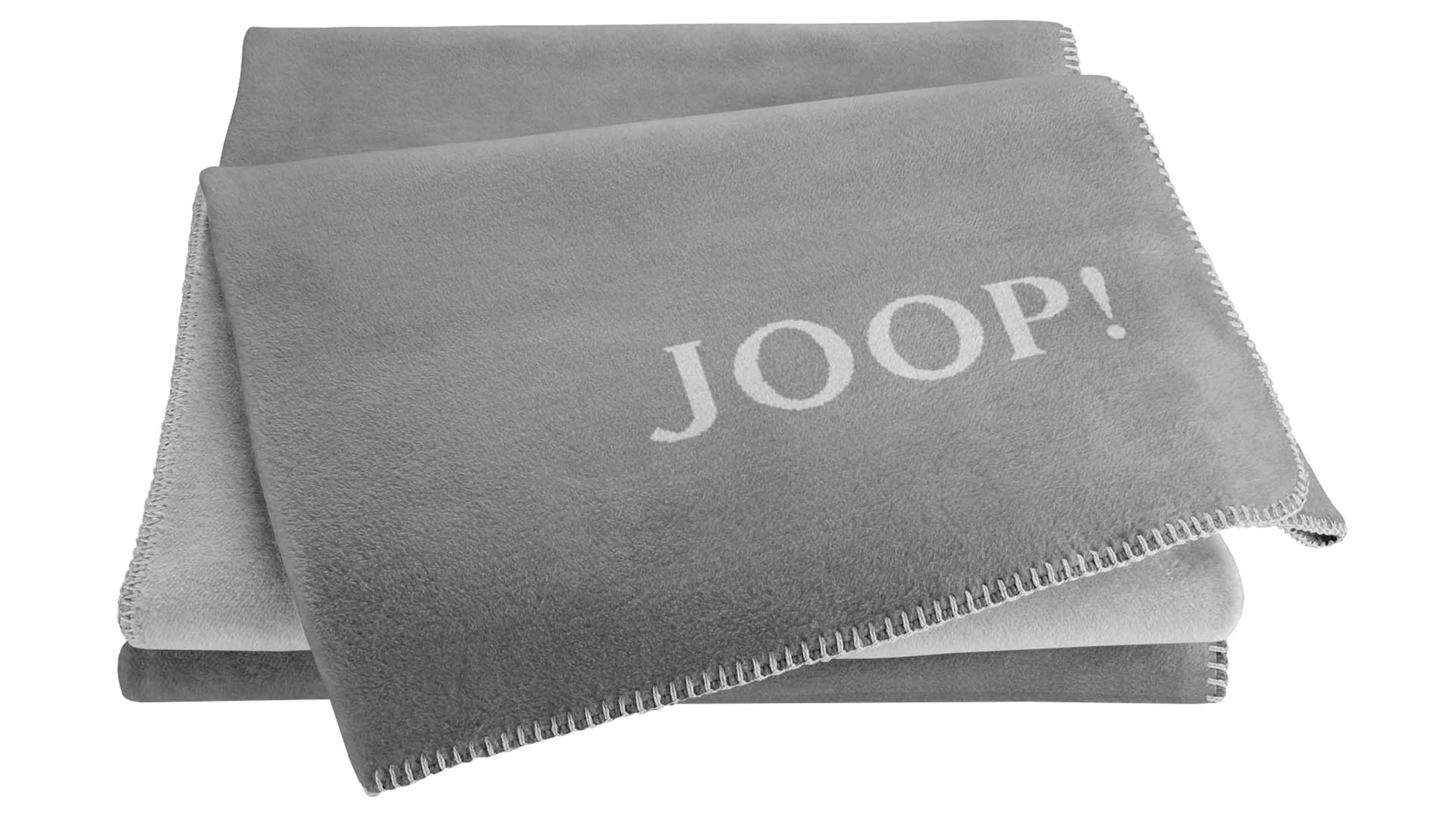Wohndecke Biederlack® aus Stoff in Grau JOOP! Wohndecke Uni Doubleface Graphit & Rauch – ca. 150 x 200 cm