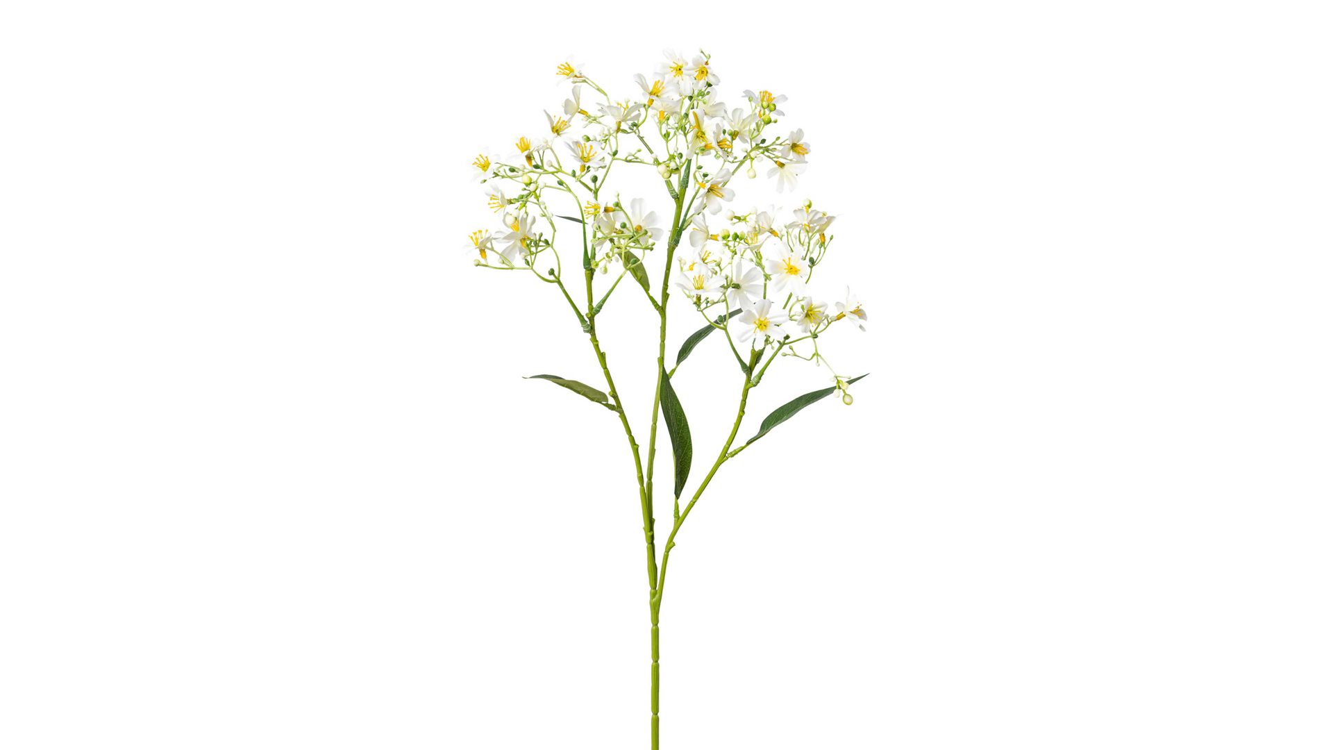 Blume Gasper aus Stoff in Weiß Sommerschleierkraut Lania weiße Textilblüten – Höhe ca. 72 cm