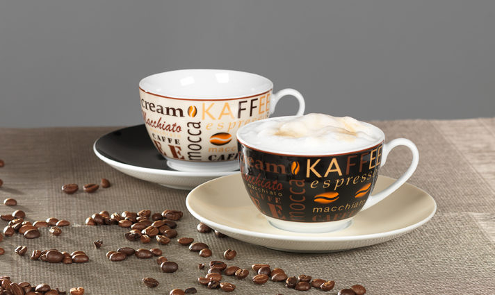 Cappuccinotasse Ritzenhoff & breker aus Porzellan in Braun Cappuccinotassen Havanna Porzellan - vierteilig, ca. 200 ml Fassungsvermögen