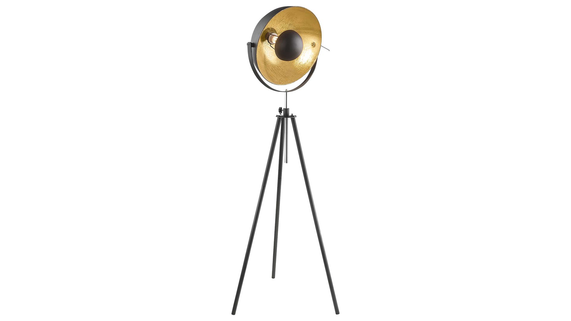 Stehleuchte Globo lighting aus Metall in Schwarz Stativ-Stehleuchte Lenn goldfarbenes & schwarzes Metall – Höhe ca. 179 cm
