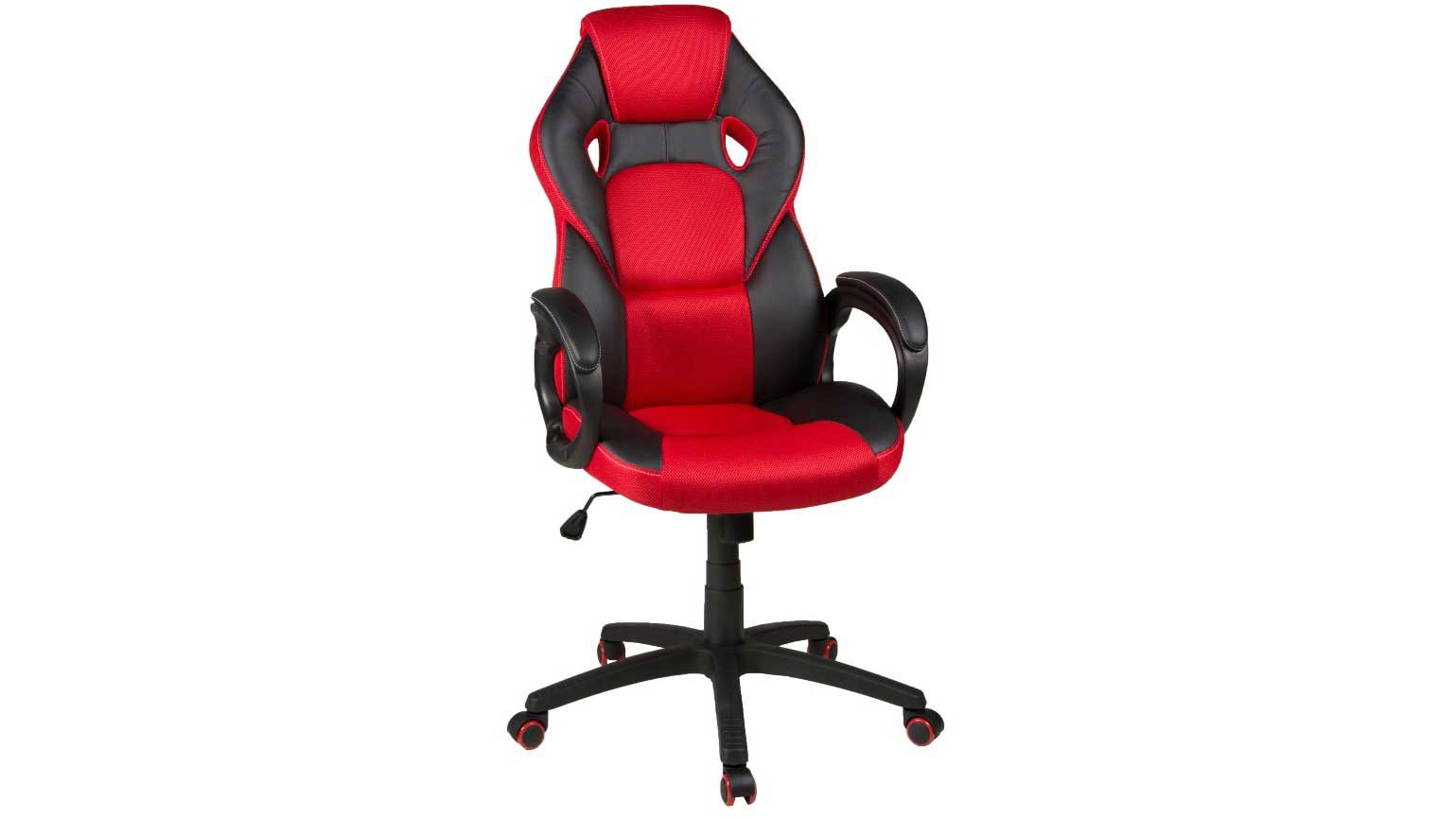 Drehstuhl Duo collection import aus Kunststoff Metall Stoff Kunstleder in Schwarz Rot Duo Collection Gaming Stuhl 57447 Chefsessel Schwarz - Rot, Kunstleder - Netzstoff