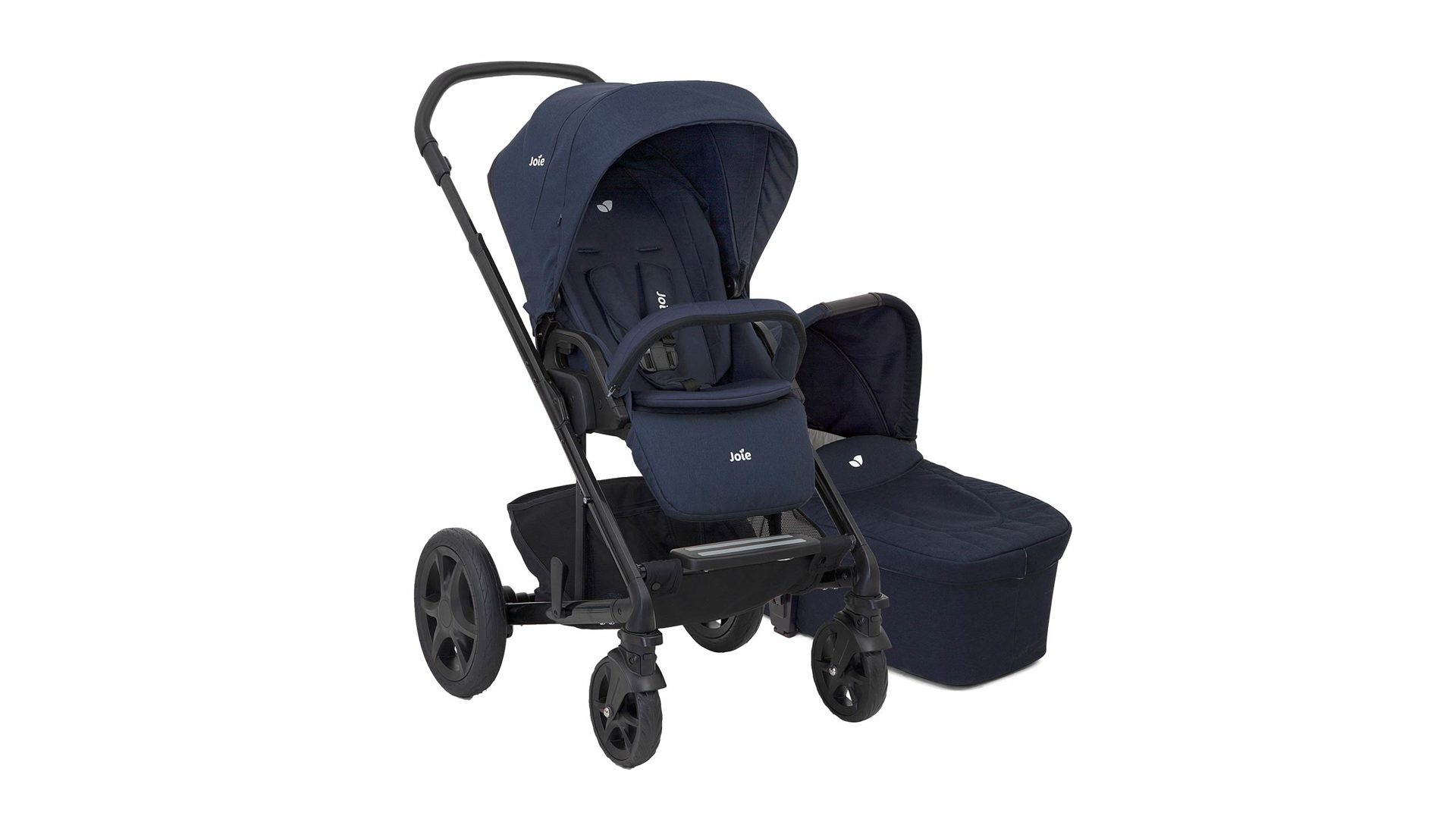 Babyzimmer Allison gmbh aus Stoff Textil in Blau JOIE Kombi-Kinderwagen Chrome DLX blau - mit XXL-Sonnendach