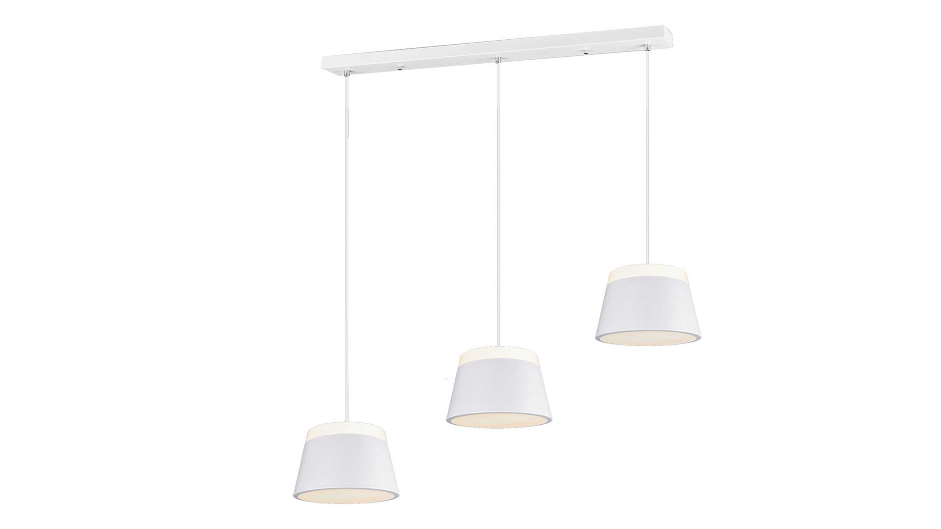 Pendelleuchte Trio leuchten aus Metall in Weiß Trio Pendellampe Baroness weißes Metall – Länge ca. 105 cm