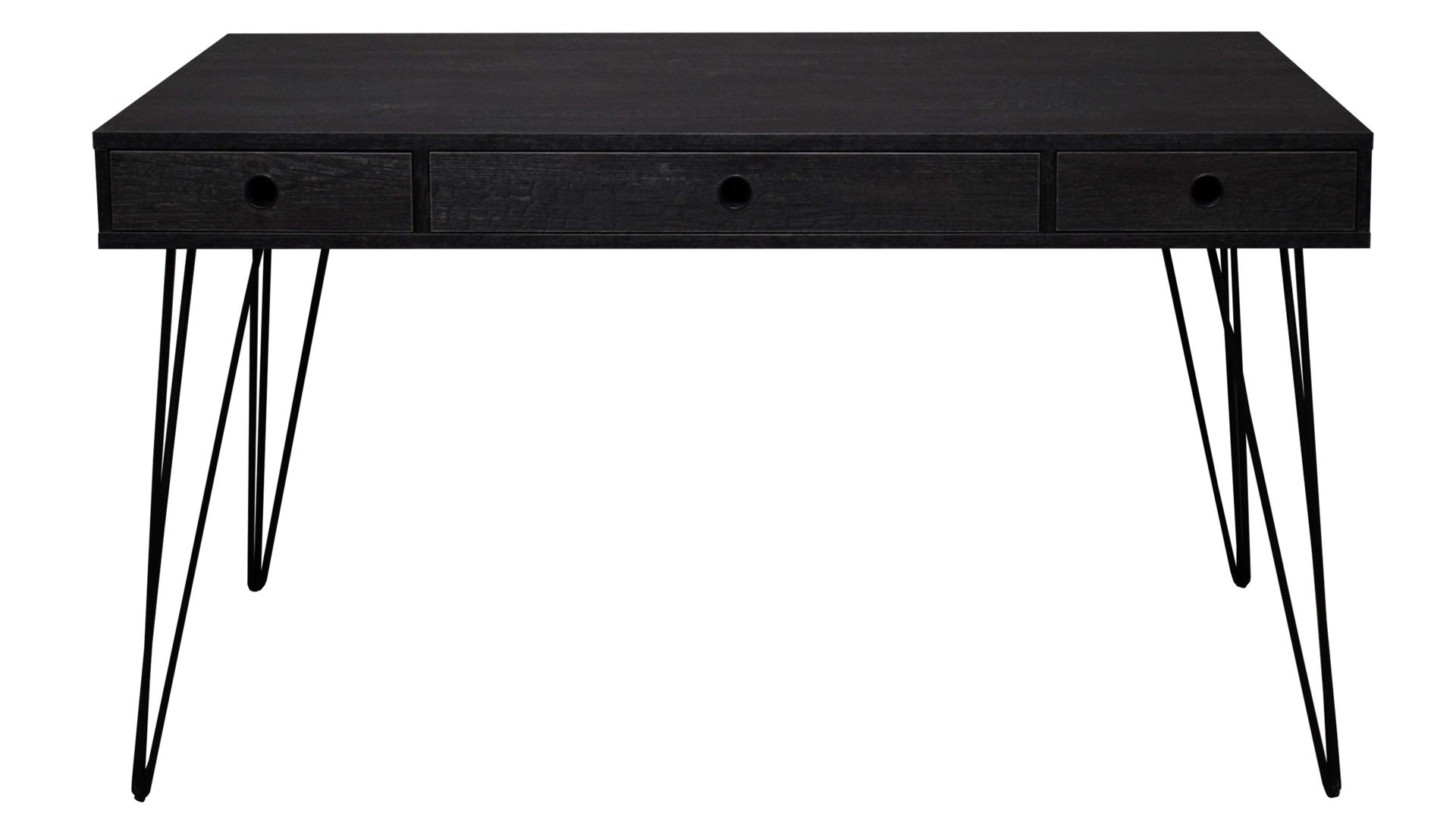 Schreibtisch Mäusbacher aus Holz in Schwarz The Big System Office - Schreibtisch Mattschwarz & Flamed Wood Black - ca. 140 x 70 cm