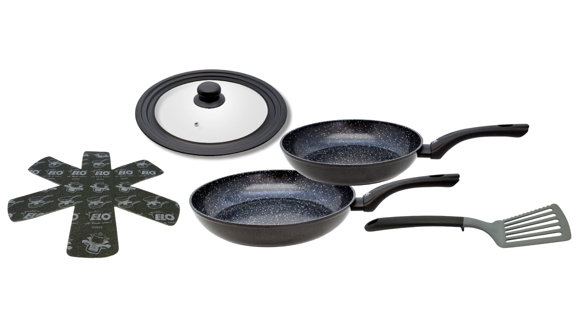 Bratpfanne Elo aus Metall in Schwarz ELO® Pfannen-Set Cera Noble geschmiedetes Aluminium – fünfteilig
