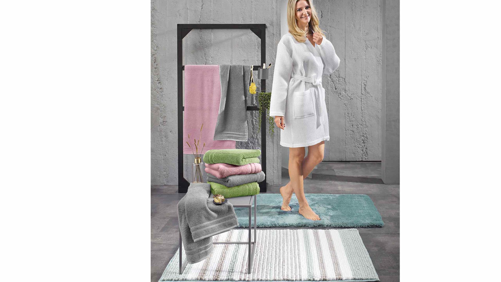 Duschhandtuch Vossen aus Baumwolle in Rosa VOSSEN Duschtuch Four Seasons Lotus - ca. 67 x 140 cm