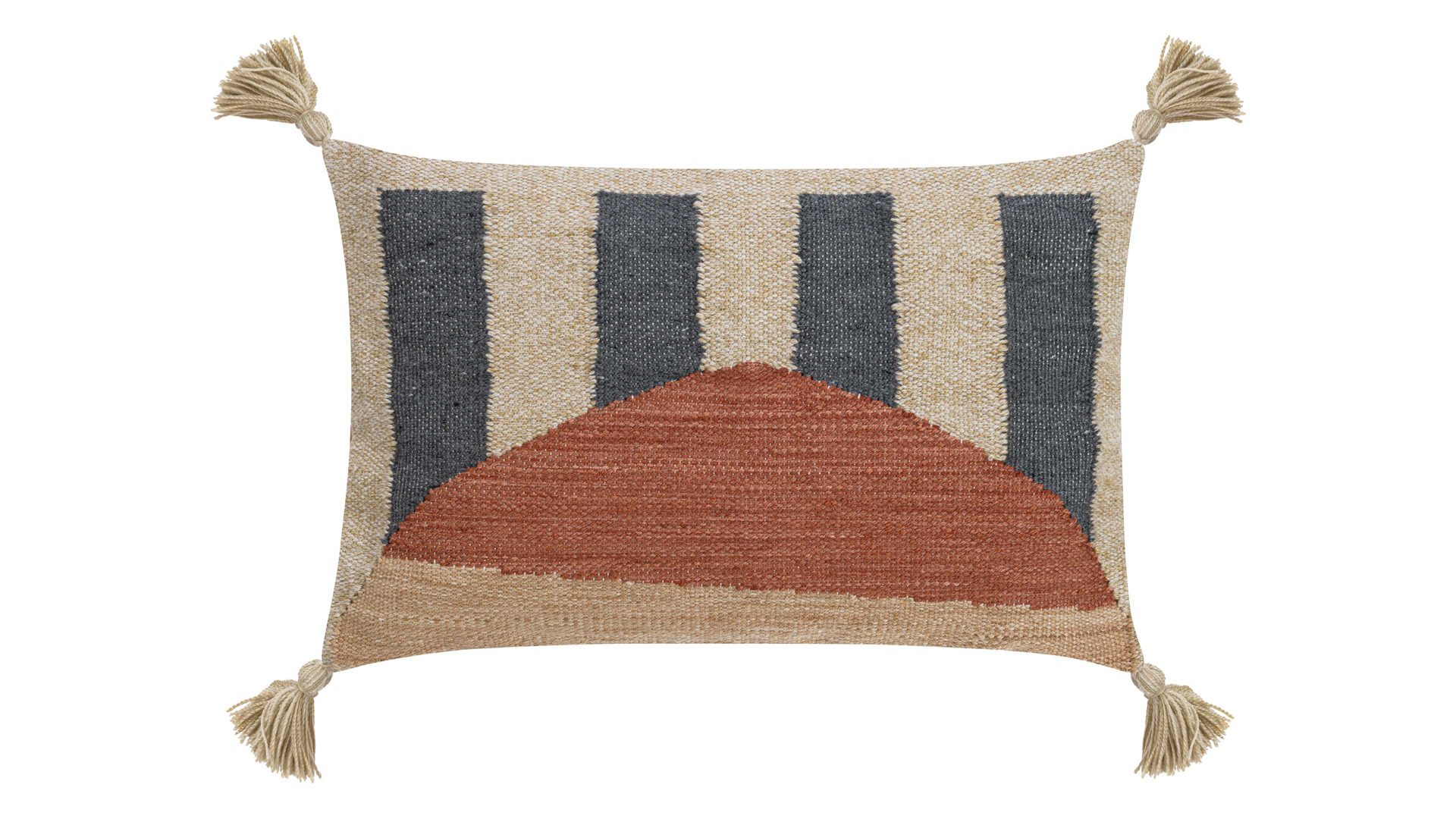 Kissenbezug /-hülle Magma sitting point aus Stoff in Blau MAGMA Jaquard-Kissenhülle Nouria Blau, Terracotta & Creme – ca. 40 x 60 cm