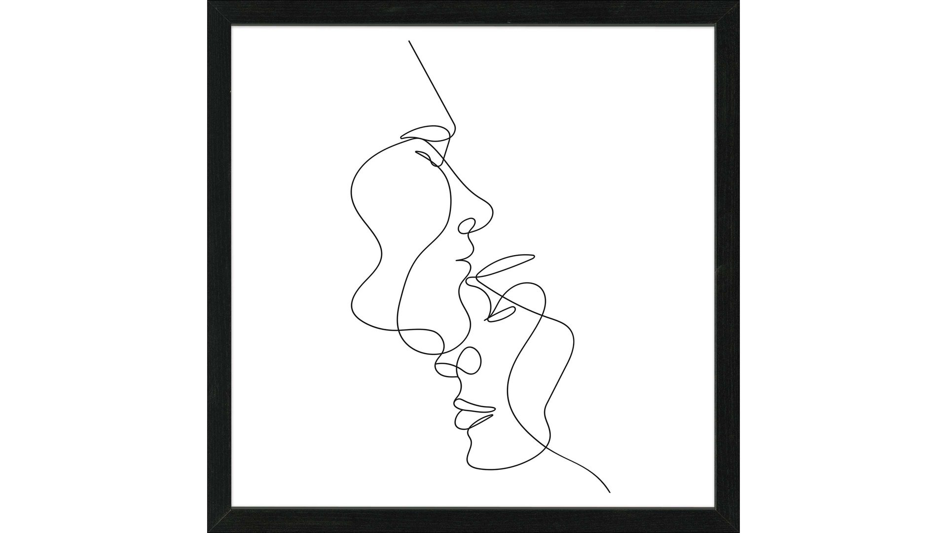 Kunstdruck Pro®art bilderpalette aus Karton / Papier / Pappe in Weiß PRO®ART Kunstdruck Line Art Faces IV Weiß & Schwarz - ca. 35 x 35 cm