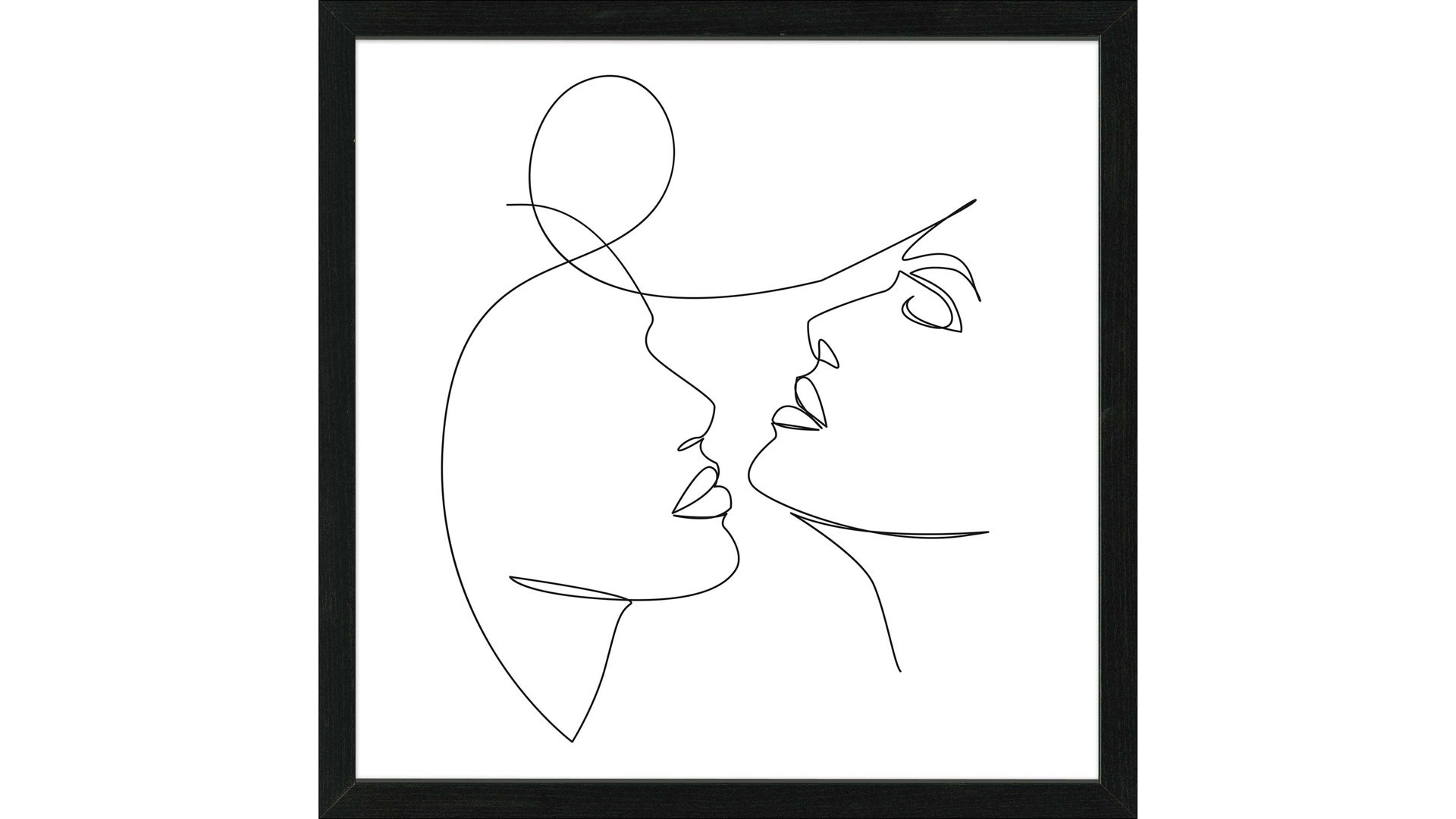 Kunstdruck Pro®art bilderpalette aus Karton / Papier / Pappe in Weiß PRO®ART Kunstdruck Line Art Faces V Weiß & Schwarz - ca. 35 x 35 cm