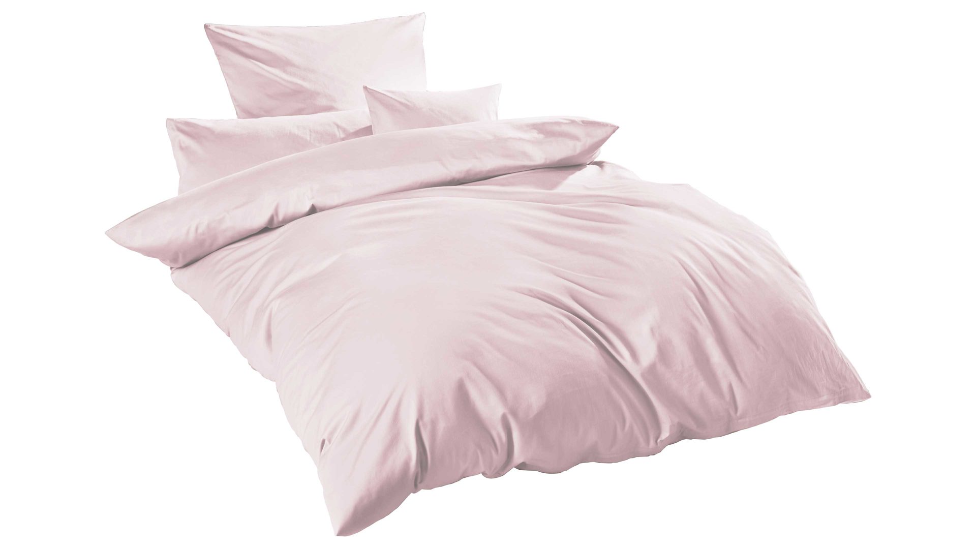 Bettwäsche-Set H.g. hahn haustextilien aus Stoff in Pink HAHN Luxus-Satin-Bettwäsche Sempre puderfarbener Baumwollsatin - zweiteilig, ca. 135 x 200 cm