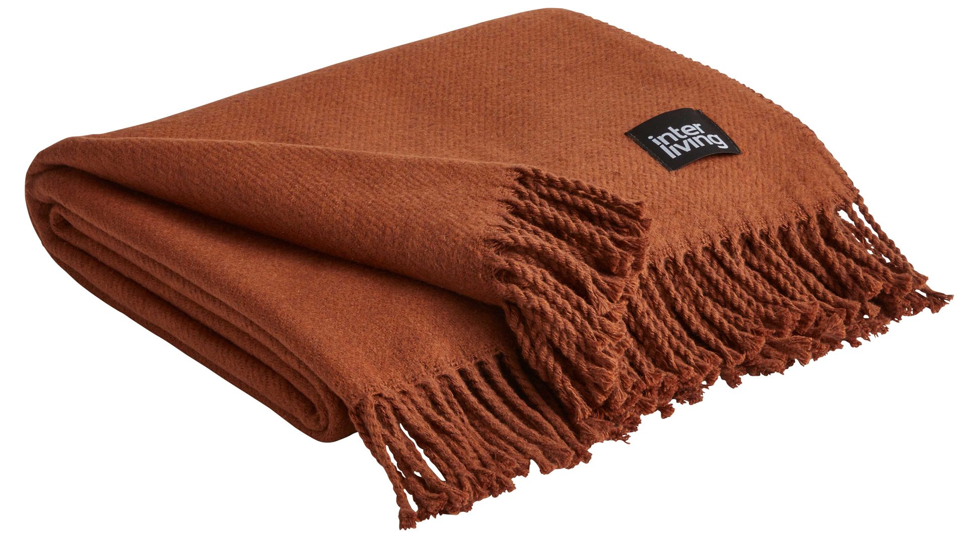 Wohndecke Interliving aus Stoff in Braun Interliving Wohndecke Serie 9109 Cognac - ca. 150 x 200 cm