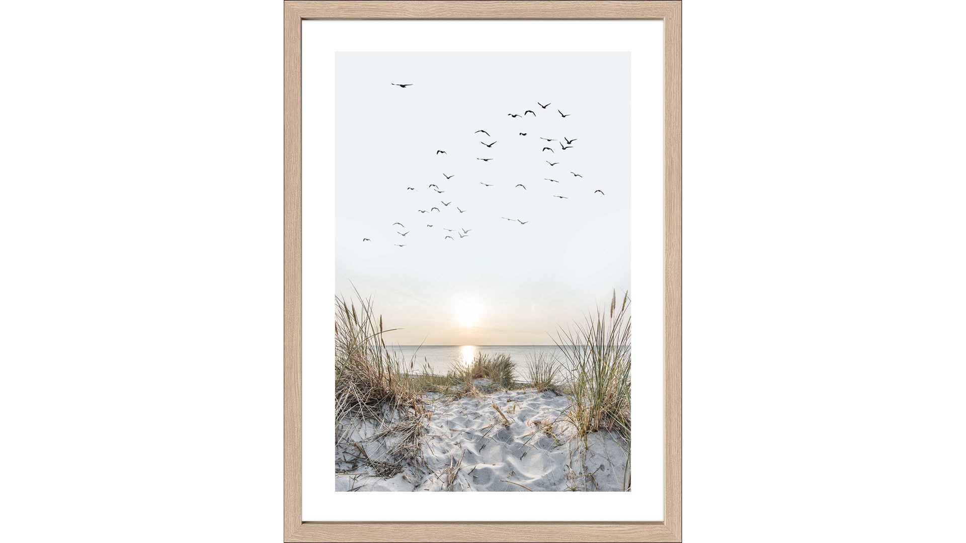 Kunstdruck Pro®art bilderpalette aus Karton / Papier / Pappe in Weiß PRO®ART Kunstdruck Nordic Beach Atmosphere I Eiche, Strandmotiv - ca. 55 x 75 cm