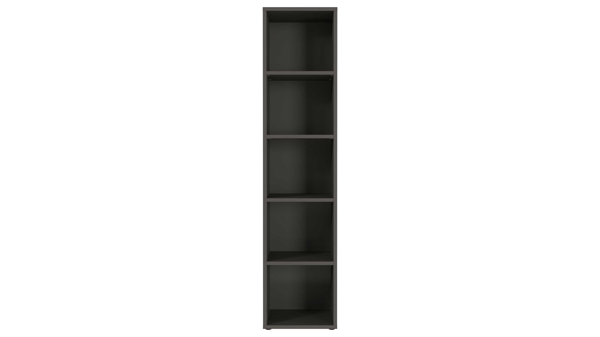 Bücherregal Germania i.i. aus Holz in Dunkelgrau Aktenregal Lissabon Graphit - fünf Fächer, Höhe ca. 197 cm