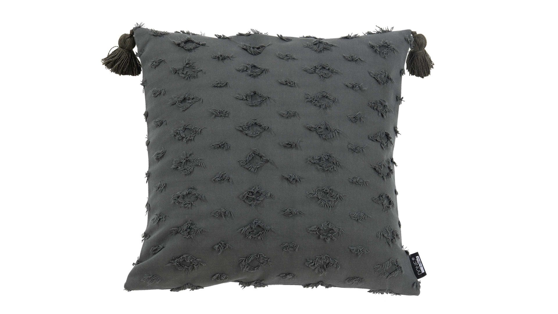Kissenbezug /-hülle Done.® aus Baumwolle in Anthrazit done.® Kissenhülle Cushion Luise anthrazitfarbene Baumwolle - ca. 45 x 45 cm