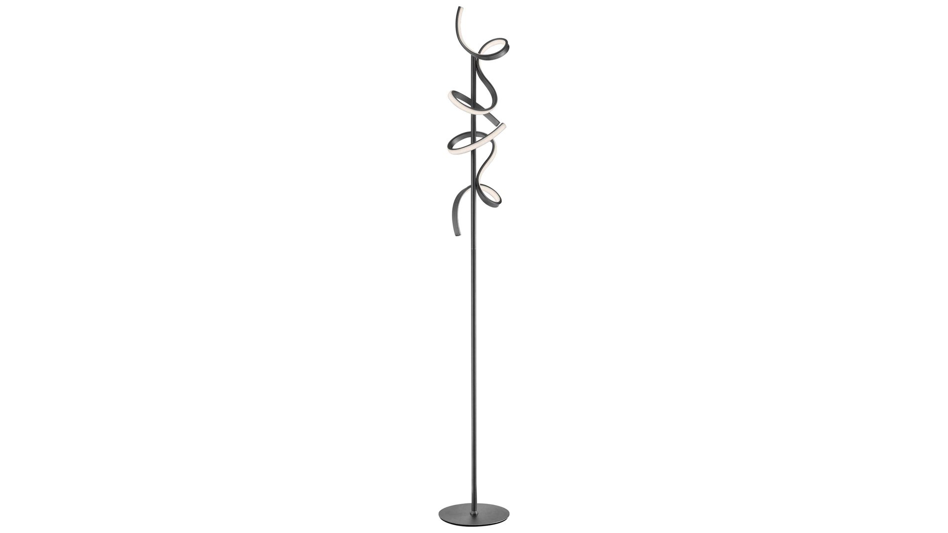 Stehleuchte Leuchtendirekt aus Metall in Schwarz LeuchtenDirekt Serie Curls - Stehleuchte Schwarz & Gold - Höhe ca. 156 cm