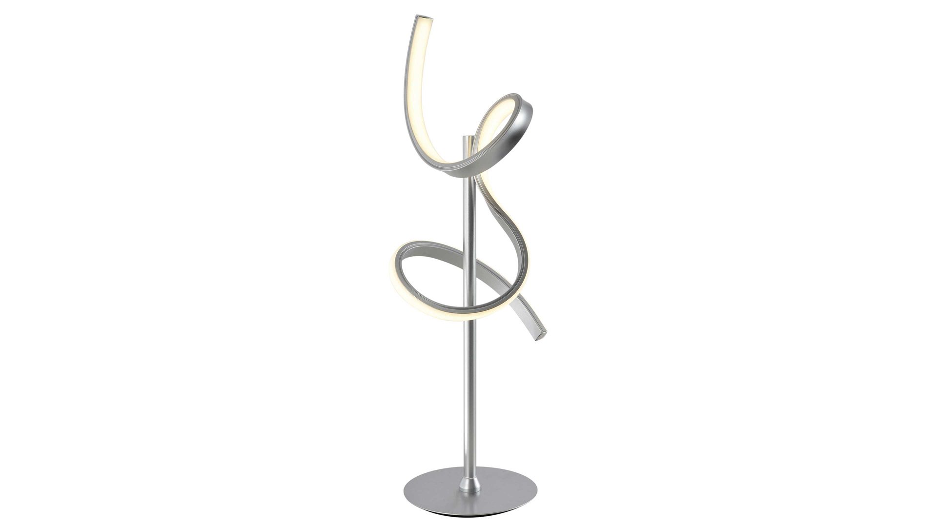 Tischleuchte Leuchtendirekt aus Metall in Hellgrau LeuchtenDirekt Serie Curls - Tischleuchte Silber - Höhe ca. 53 cm