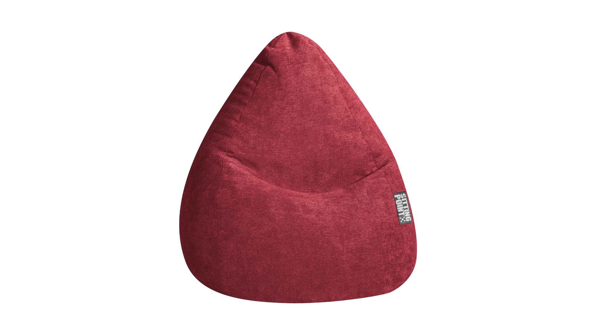 Sitzsack Magma sitting point aus Kunstfaser in Dunkelrot SITTING POINT beanbag alfa XL - lässiger Sitzsack weinroter Velours 055 – ca. 220 Liter