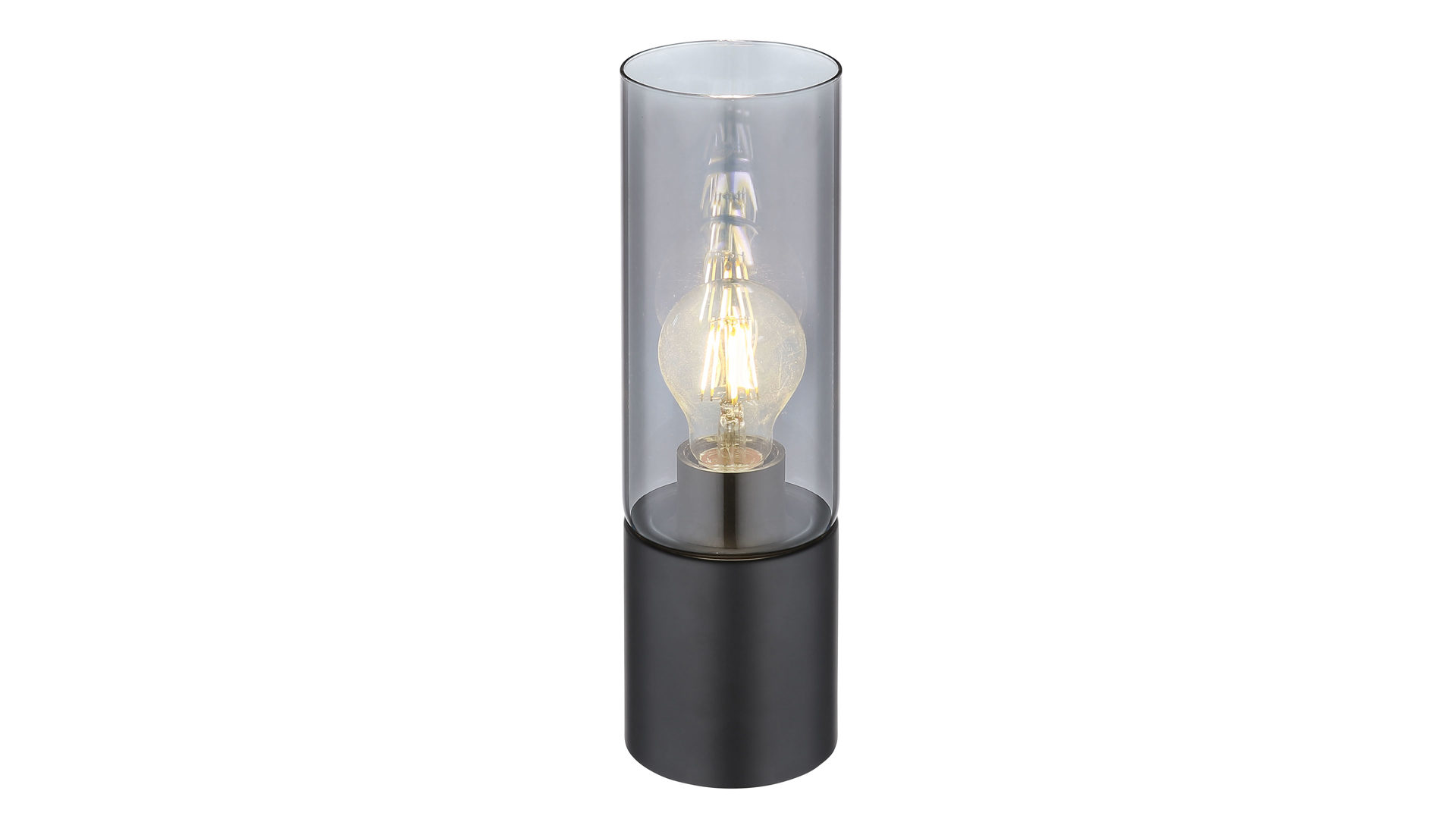 Tischleuchte Globo lighting aus Glas in Dunkelgrau GLOBO Leuchten Serie Annika - Tischlampe mattschwarz & Rauchglas - Durchmesser  ca. 90 cm