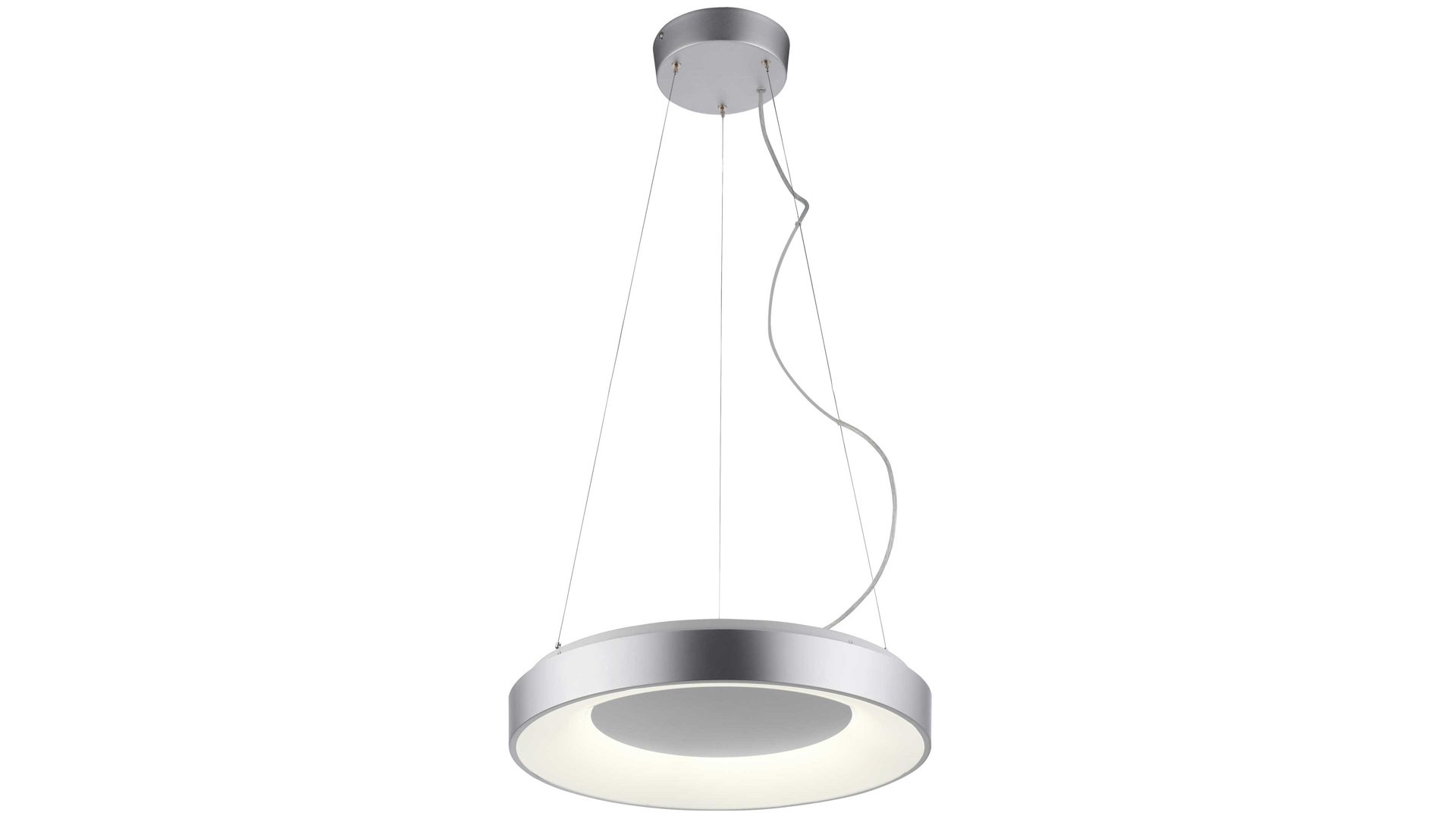 Deckenleuchte Leuchtendirekt aus Metall in Silber LeuchtenDirekt Hängelampe Keto Anika silberfarbenes Metall - Durchmesser ca. 48 cm