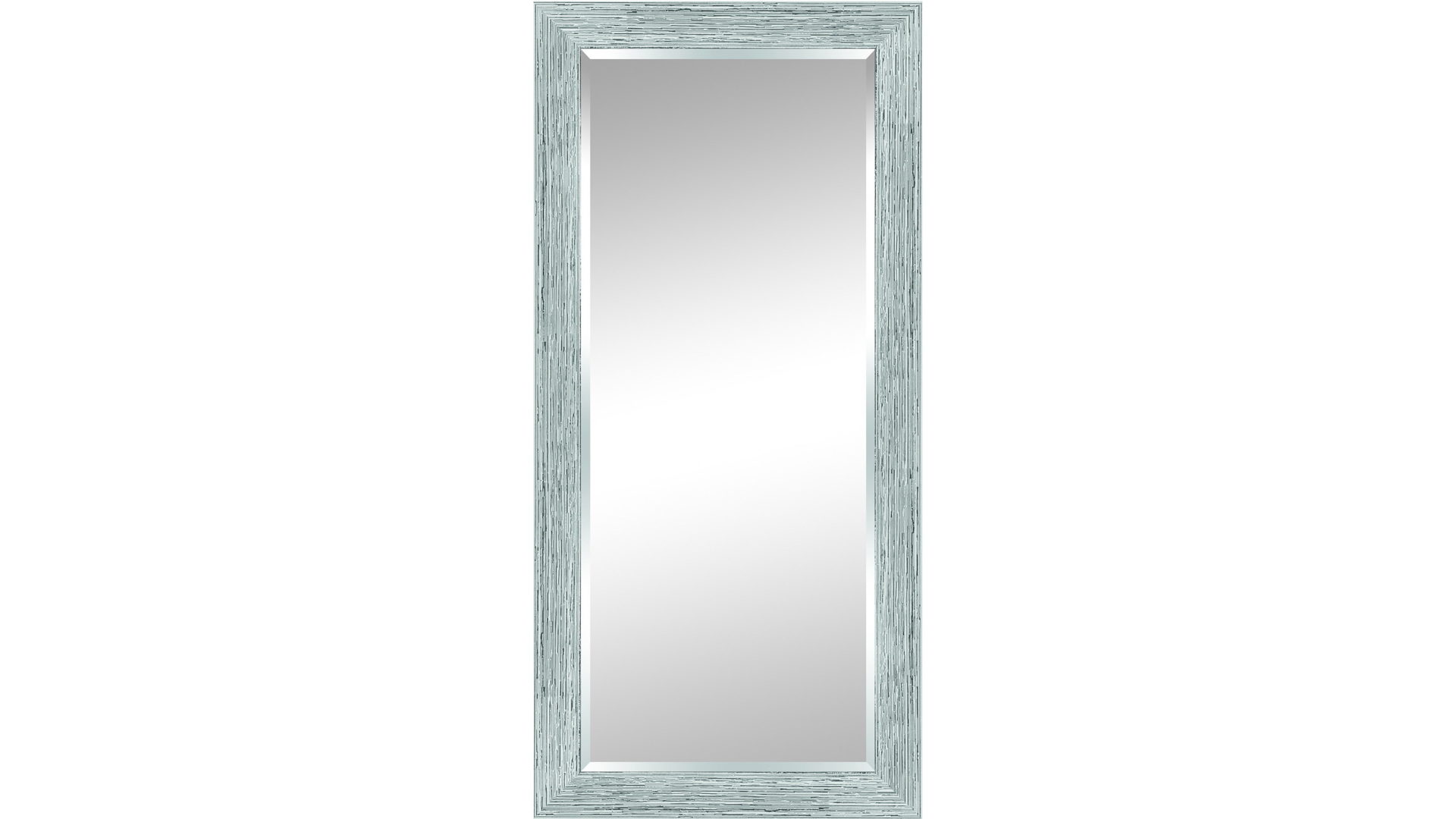 Wandspiegel Len-fra aus Kunststoff in Silber Weiß LEN-FRA Wandspiegel bzw. Garderobenspiegel ROUEN 02 weiß & silberfarbener Kunststoffrahmen - ca. 55 x 115 cm