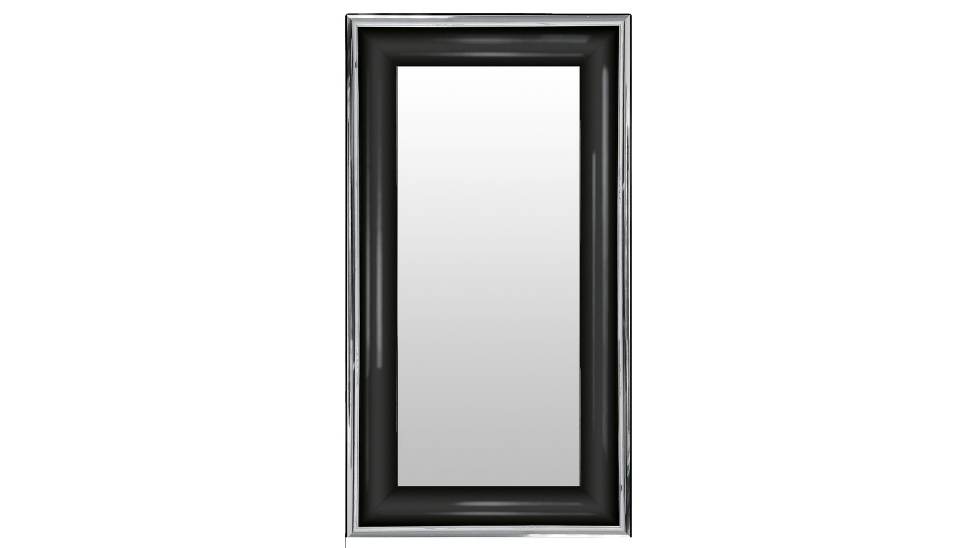 Wandspiegel Len-fra aus Kunststoff Holz MDF Spiegel in Schwarz Silber LEN-FRA Wandspiegel Garderobenspiegel TIARA Holzrahmen schwarz-silber - 50 x 100 cm