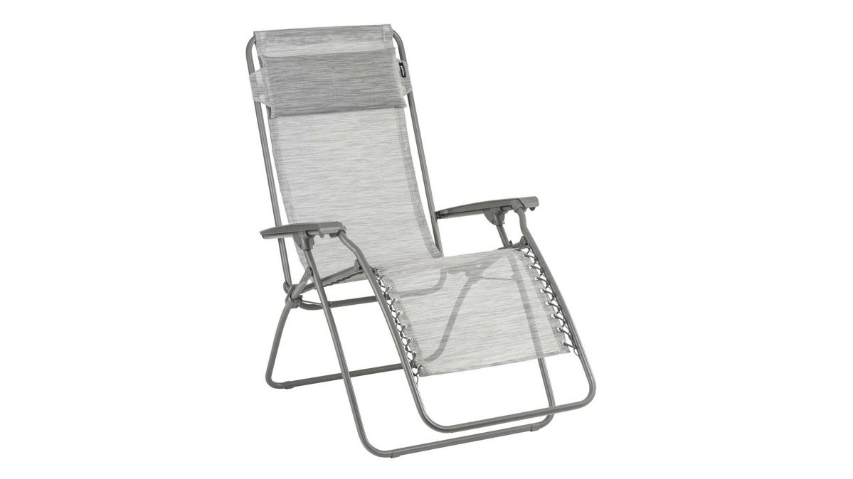 Gartenstuhl /-sessel Lafuma aus Metall Mikrofaser in Beige Grau Titan Lafuma Relaxsessel RT2 Liegestuhl LFM4026-9529 Stahlrohrgestell lackiert, Bezug Velio 9529 Brume